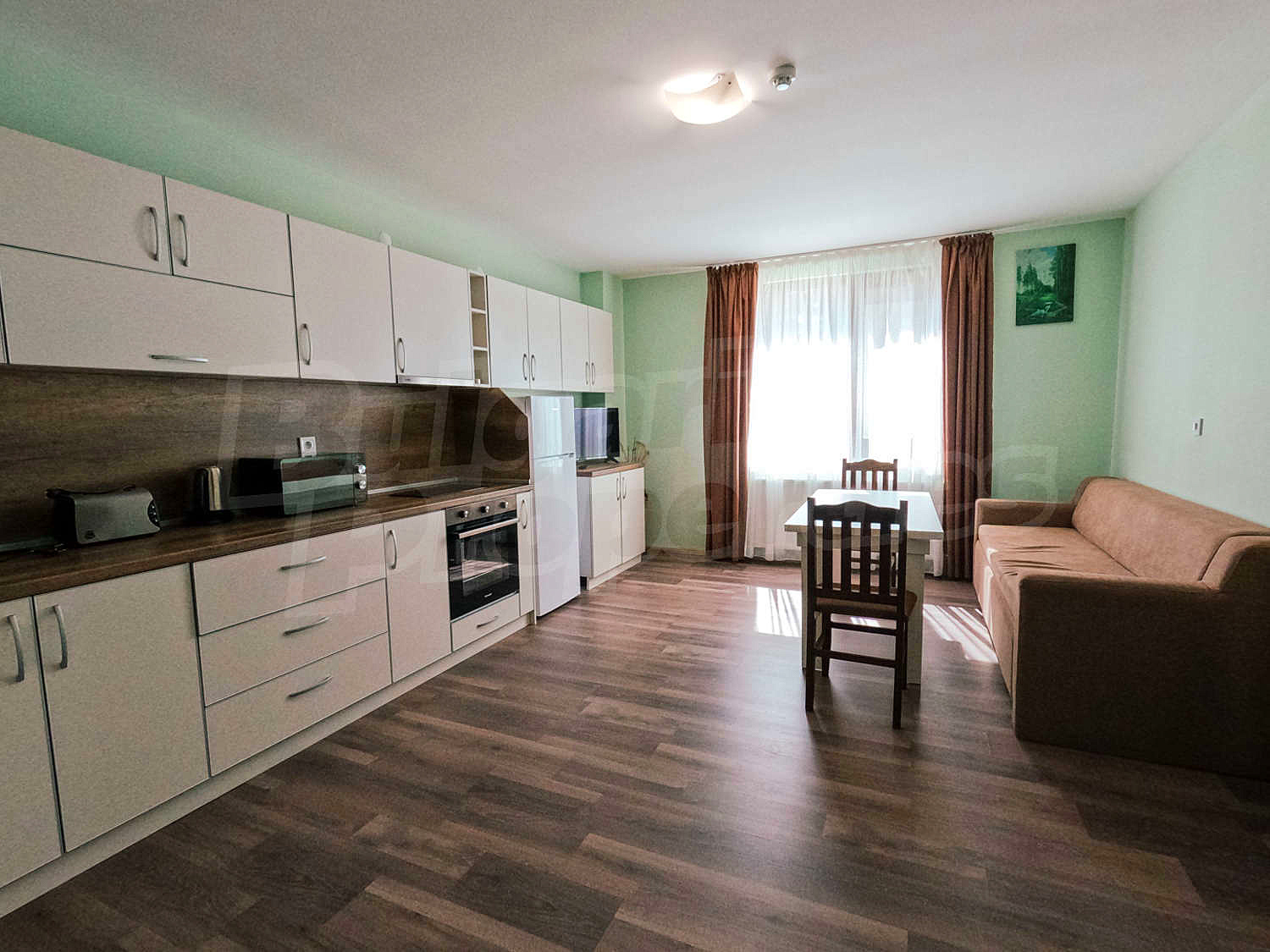 inside, kitchen, furnished