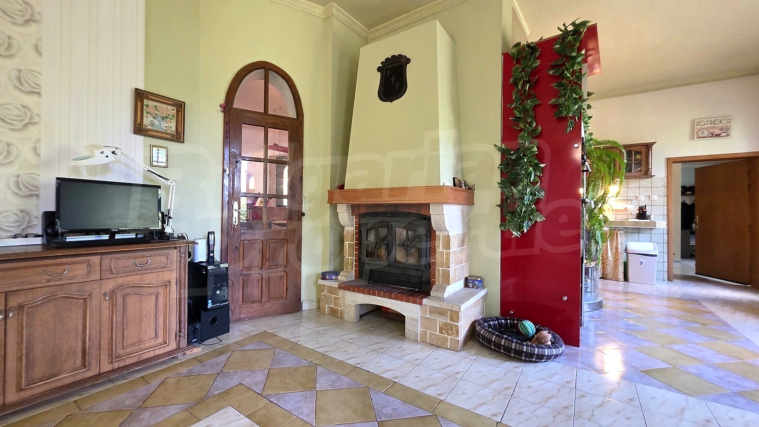 inside, living room, fireplace, furnished