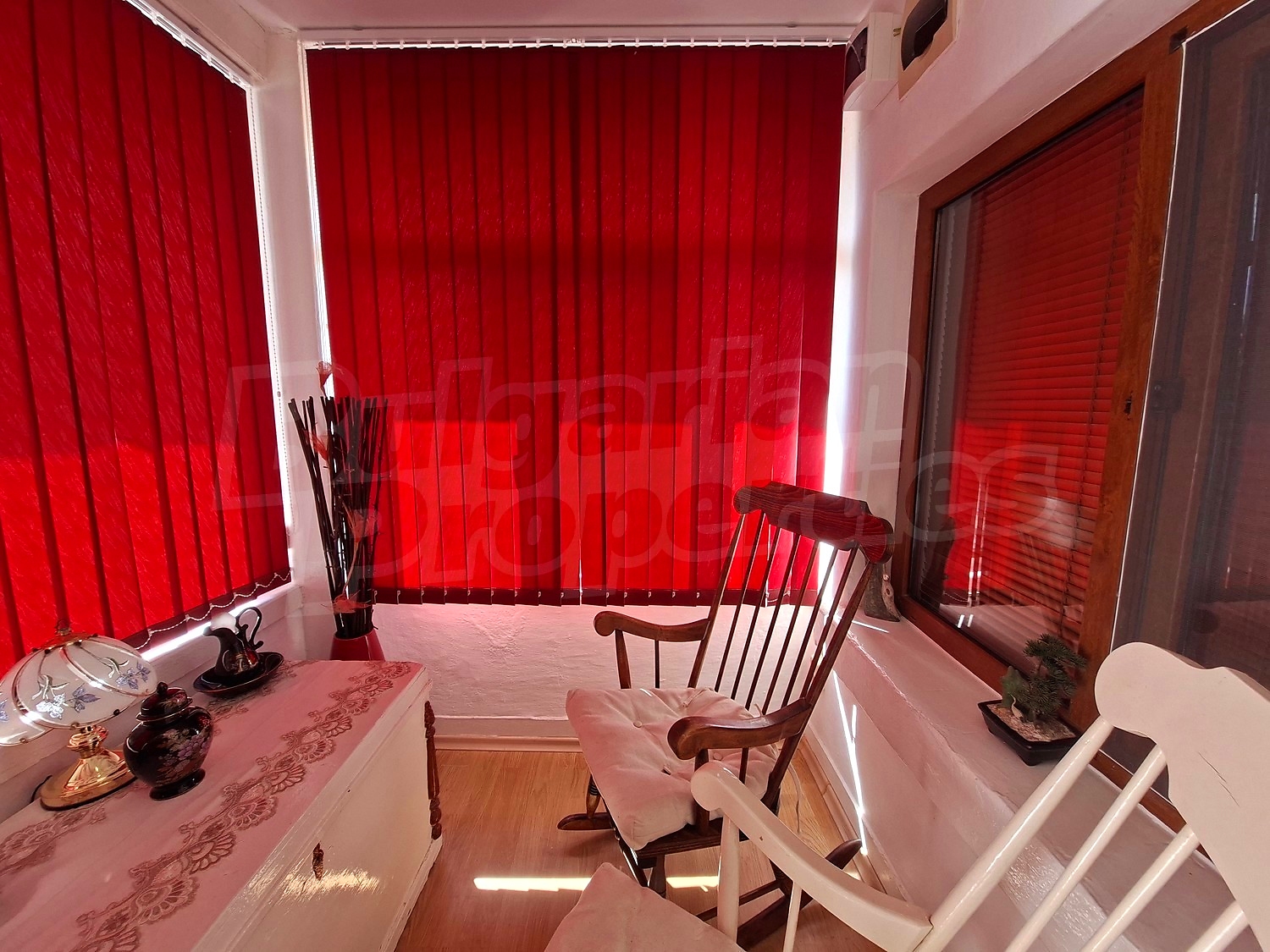 balcony, furnished