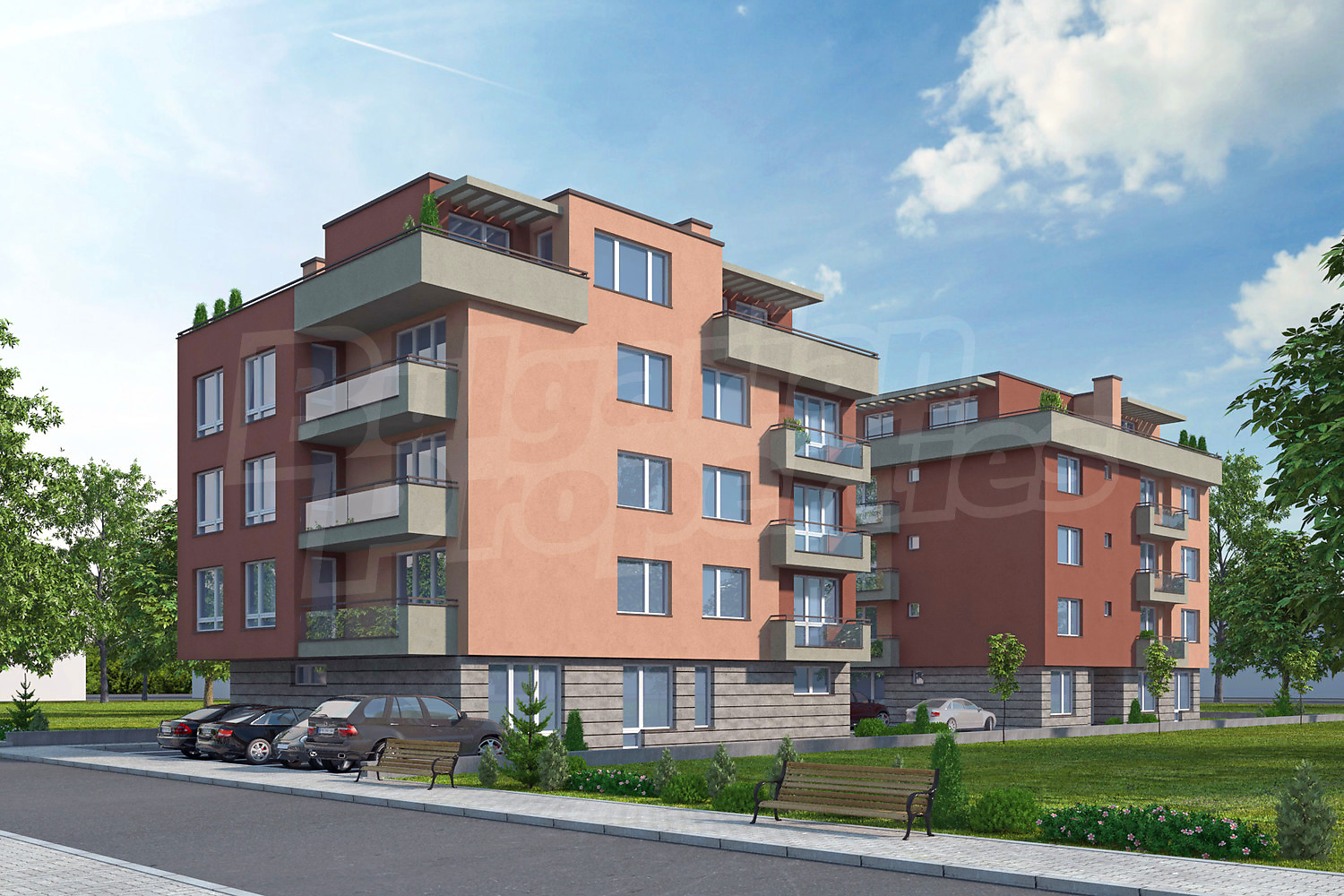 facade, outside, parking, garden