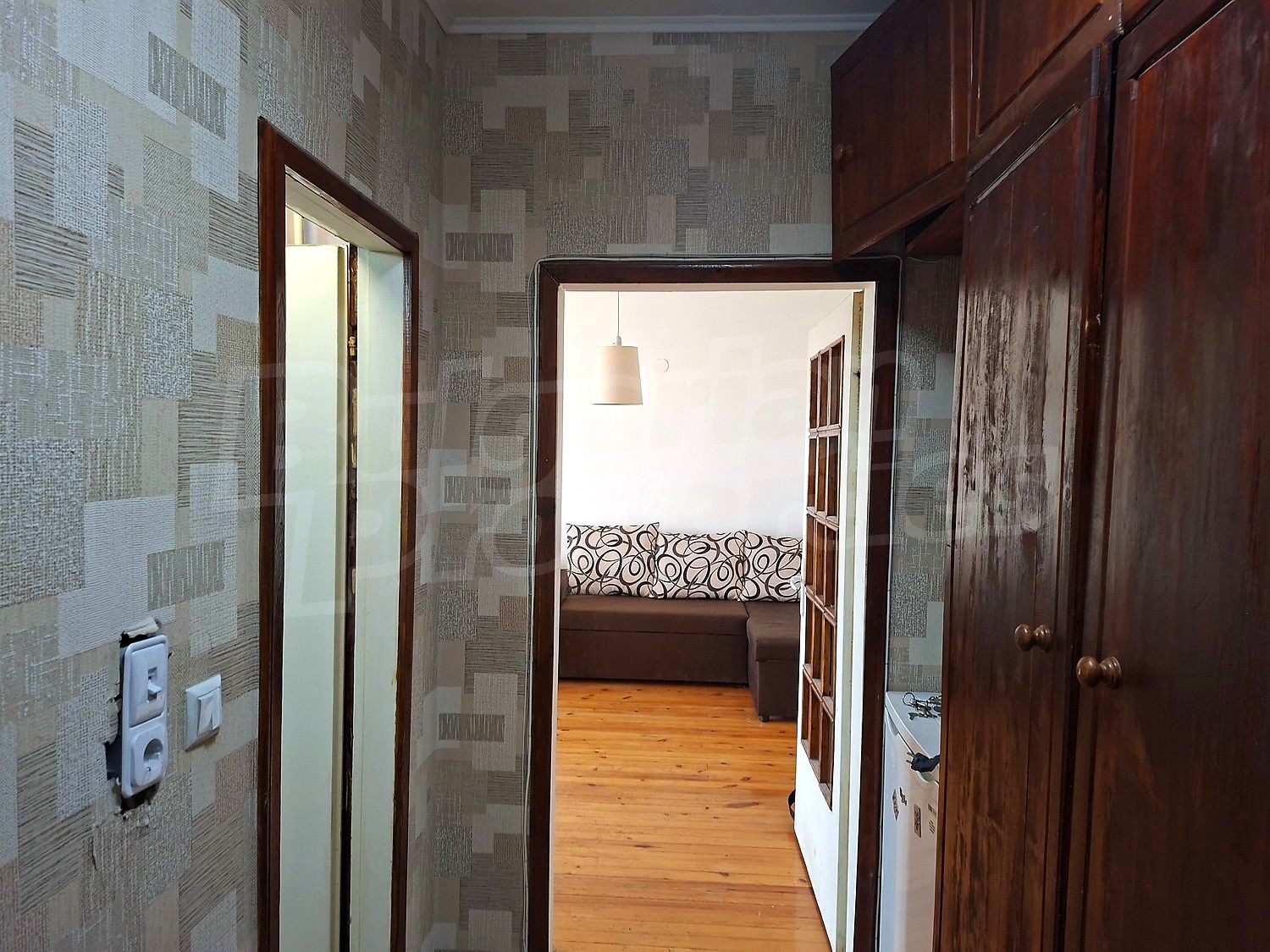 hallway, living room, furnished