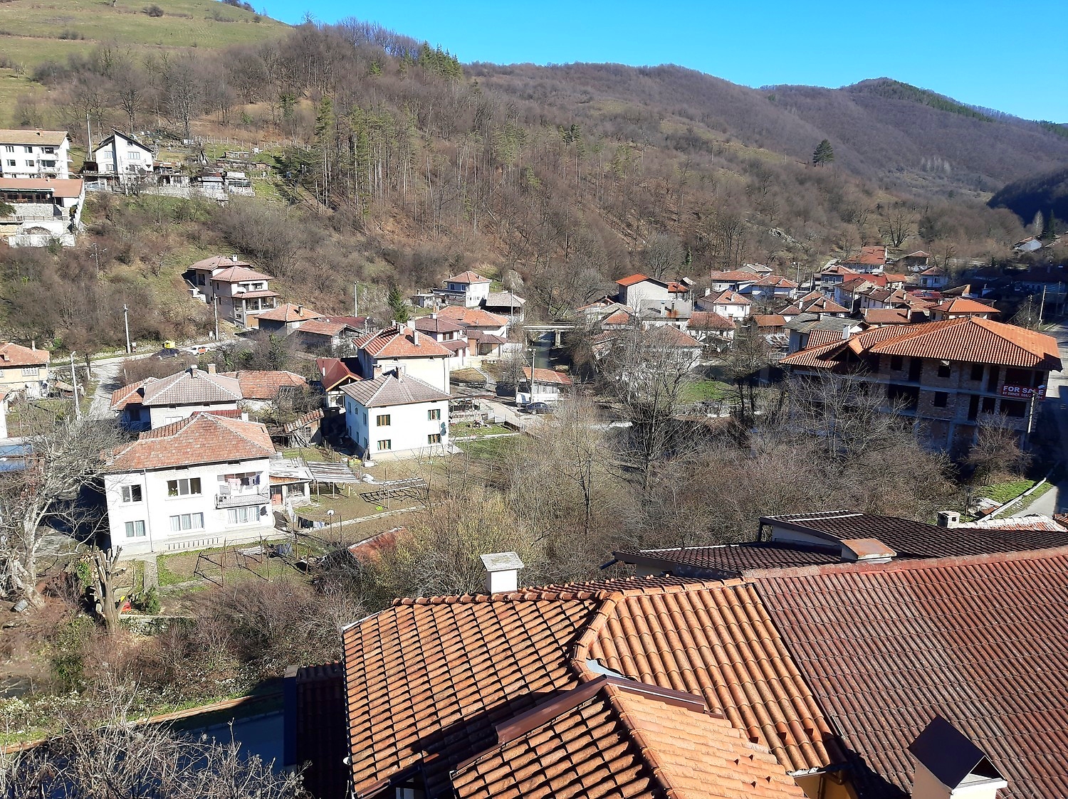 outside, mountain, view from balcony