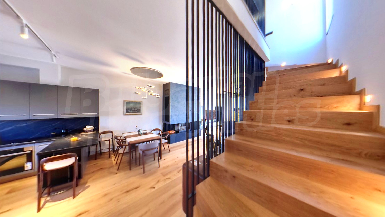 inside, kitchen, furnished, stairs