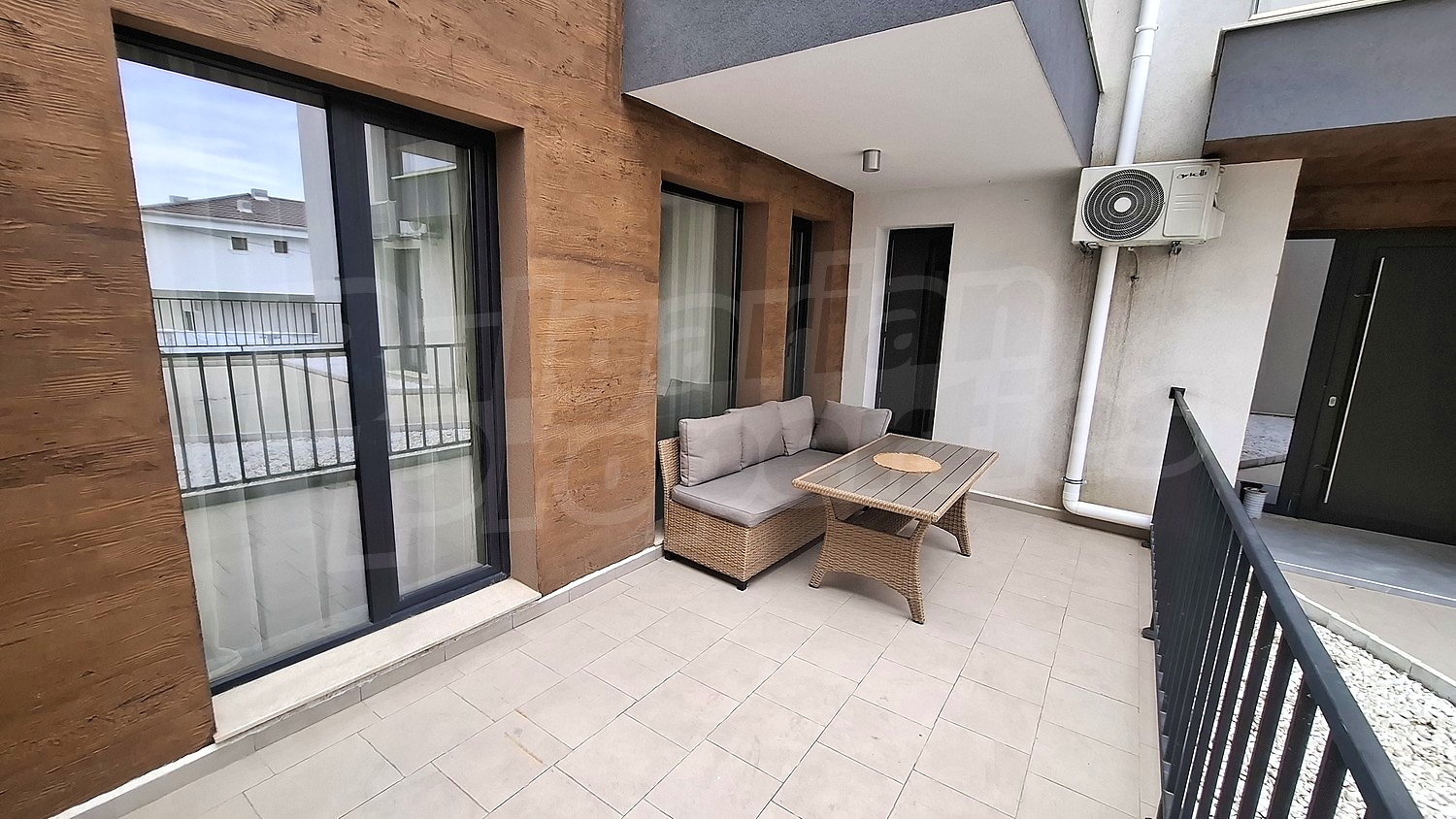 balcony, furnished