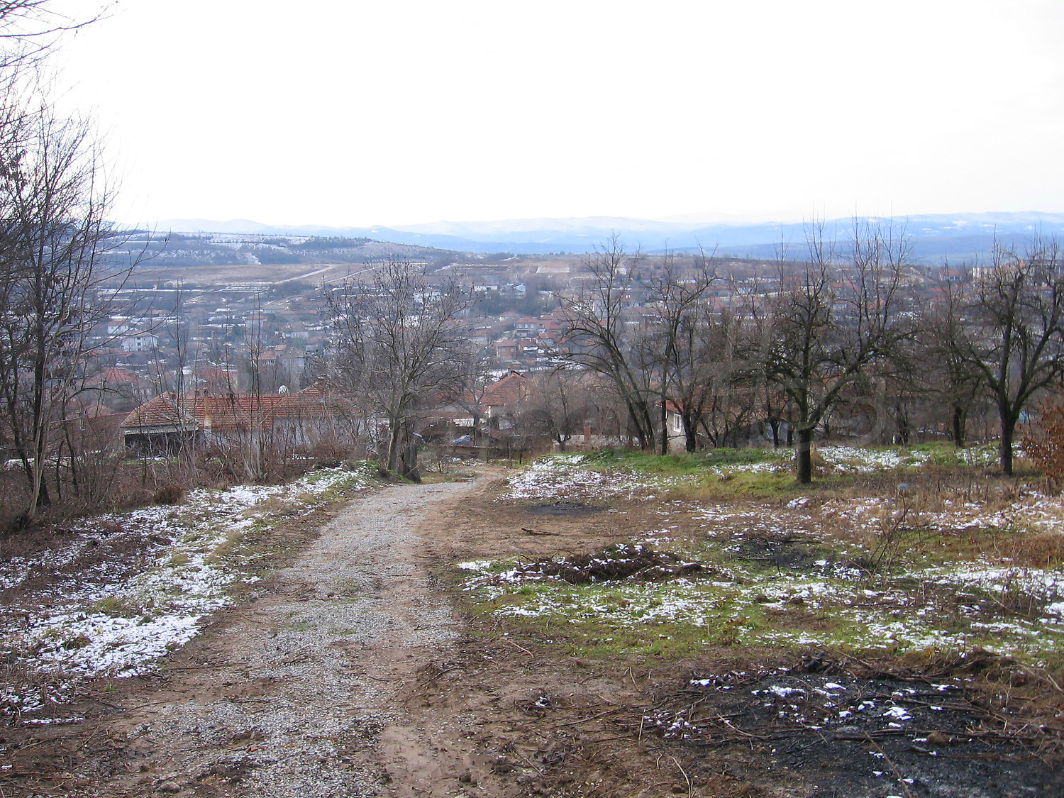 outside, view from balcony, mountain