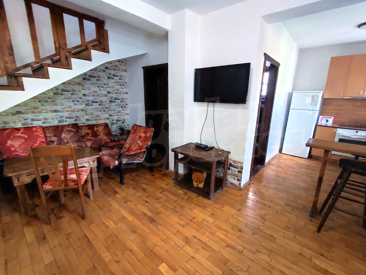 inside, living room, kitchen, furnished