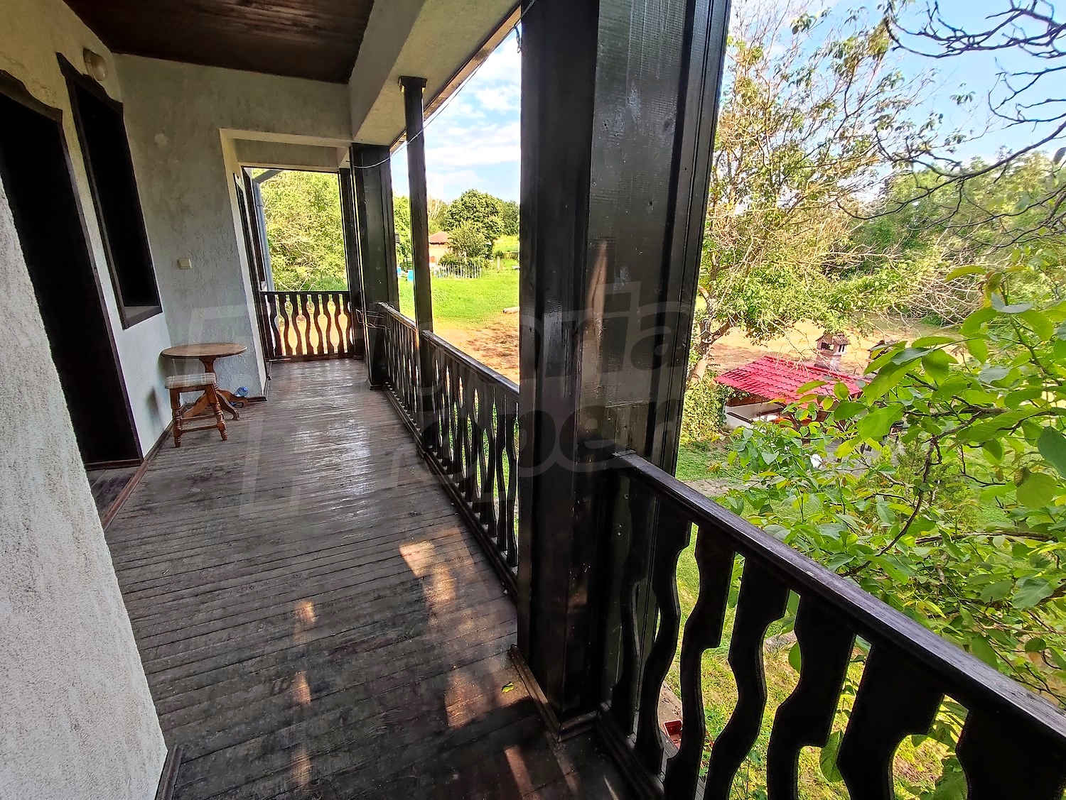 outside, balcony, view from balcony, green area
