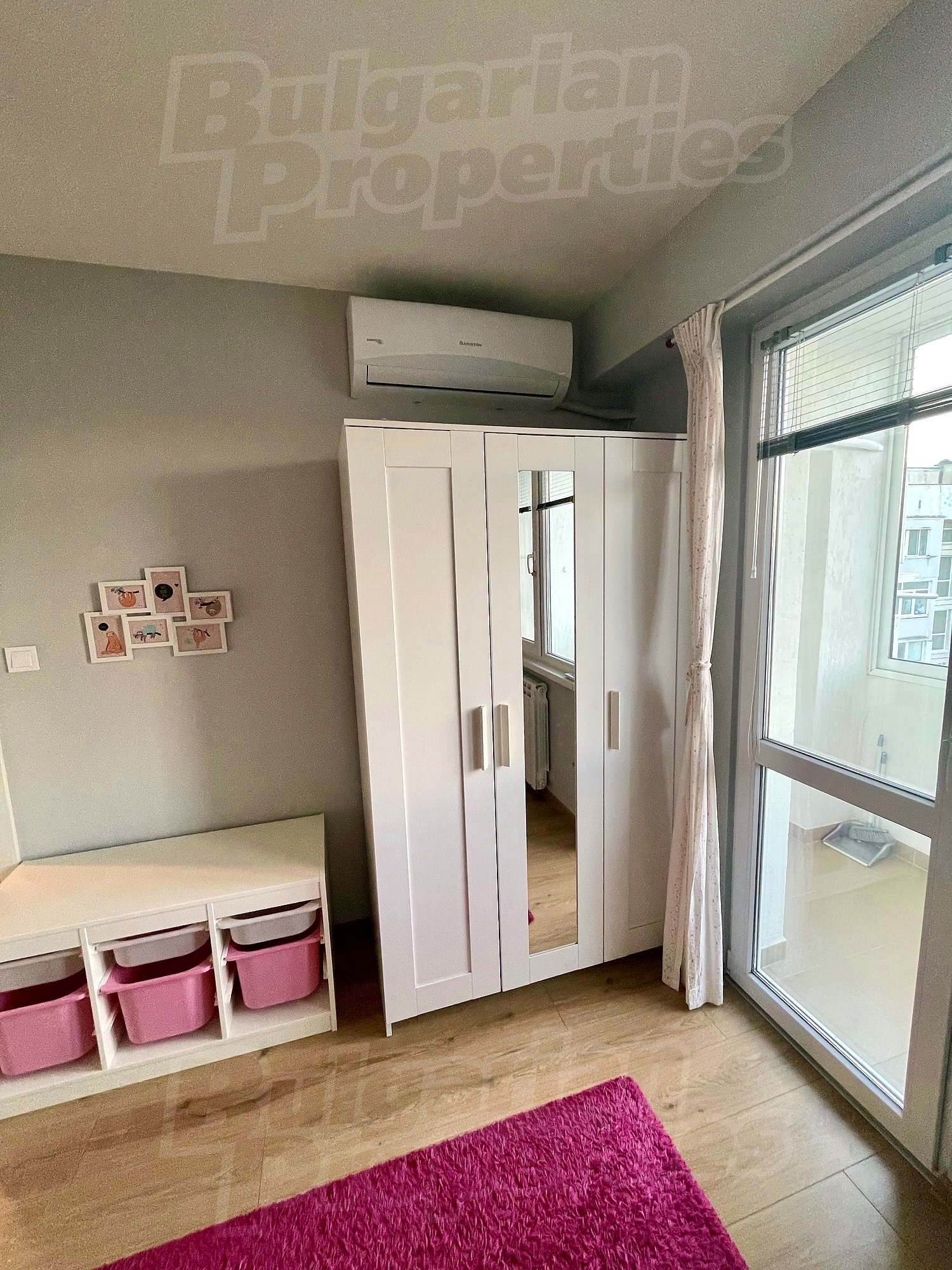 inside, bedroom, balcony, furnished