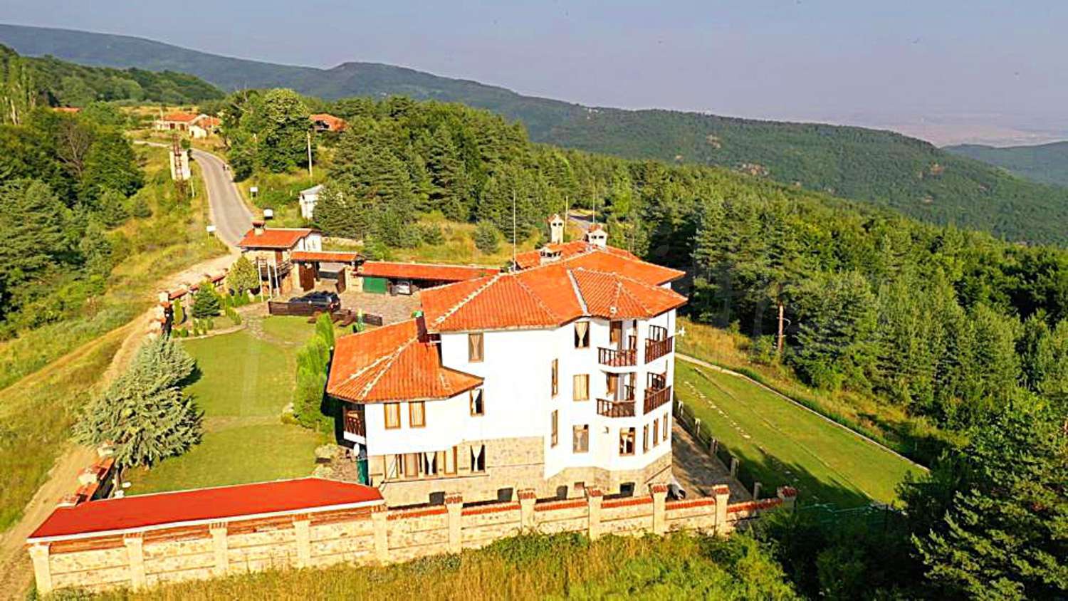 outside, mountain, green area, facade, garden