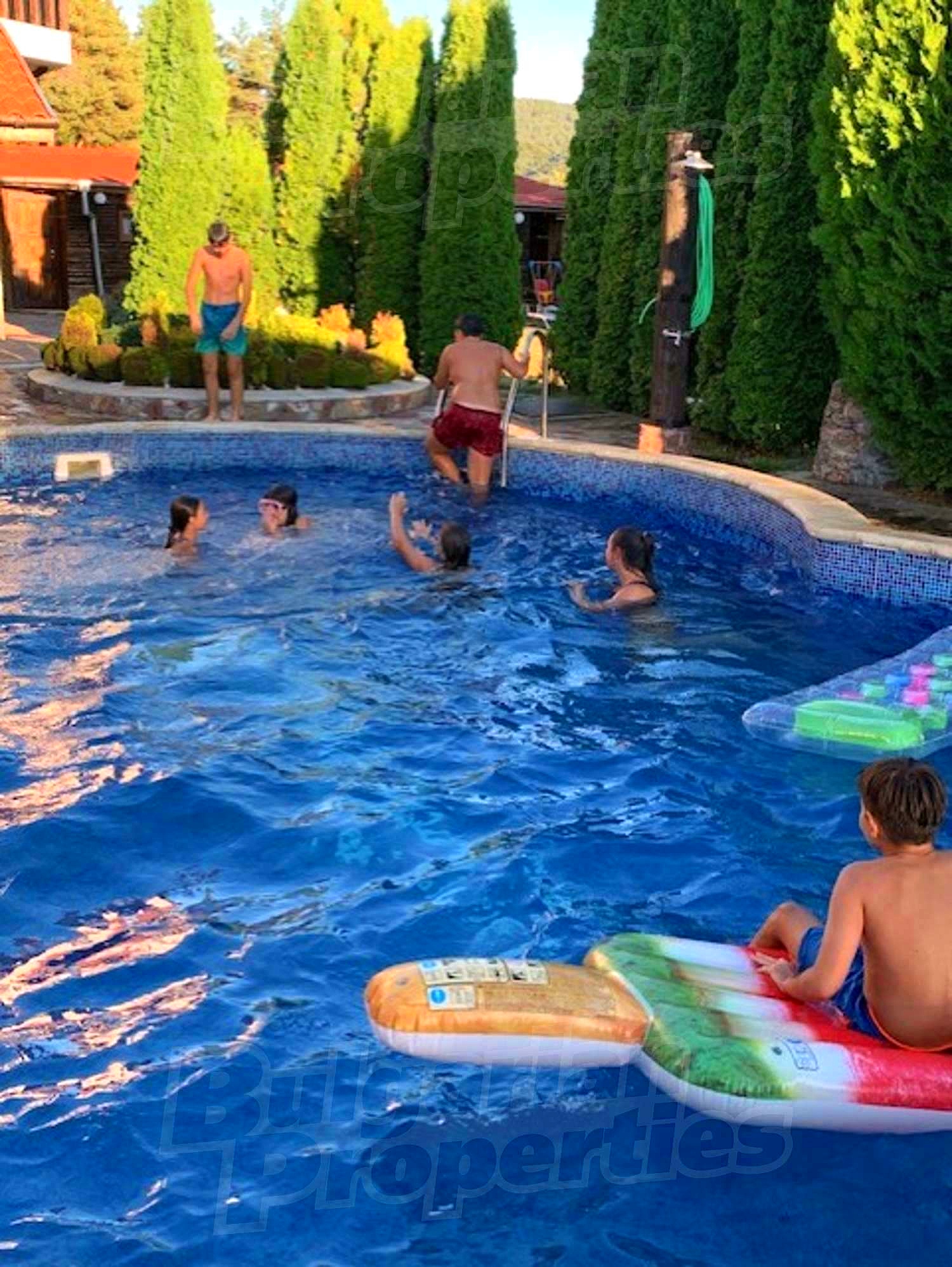 pool, outside, green area