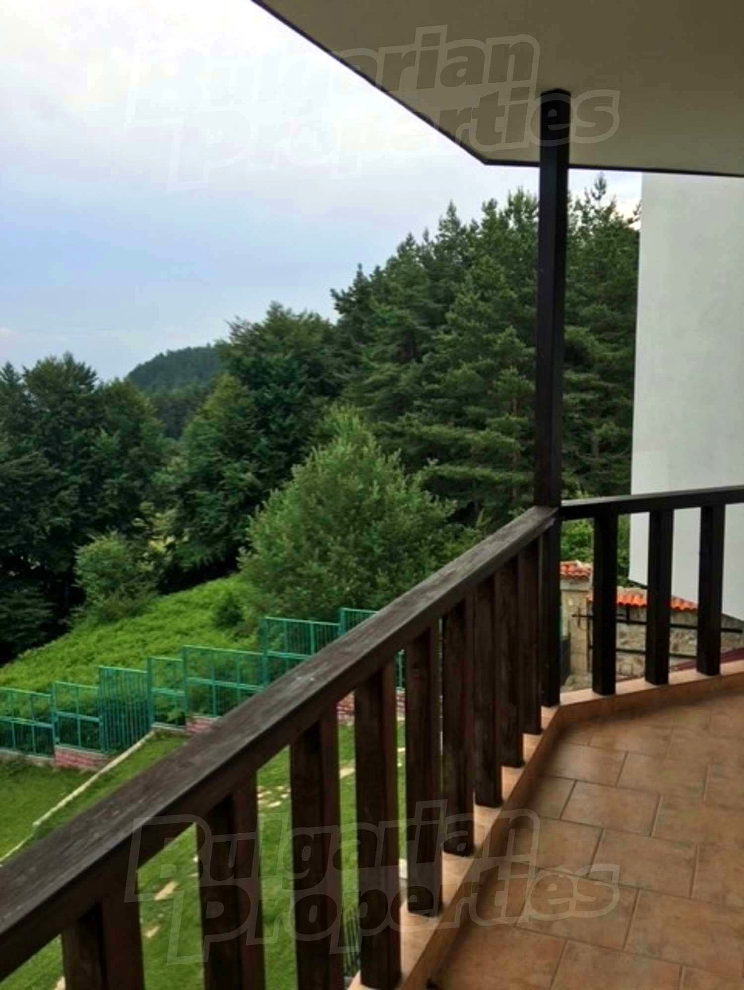 balcony, outside, view from balcony, green area