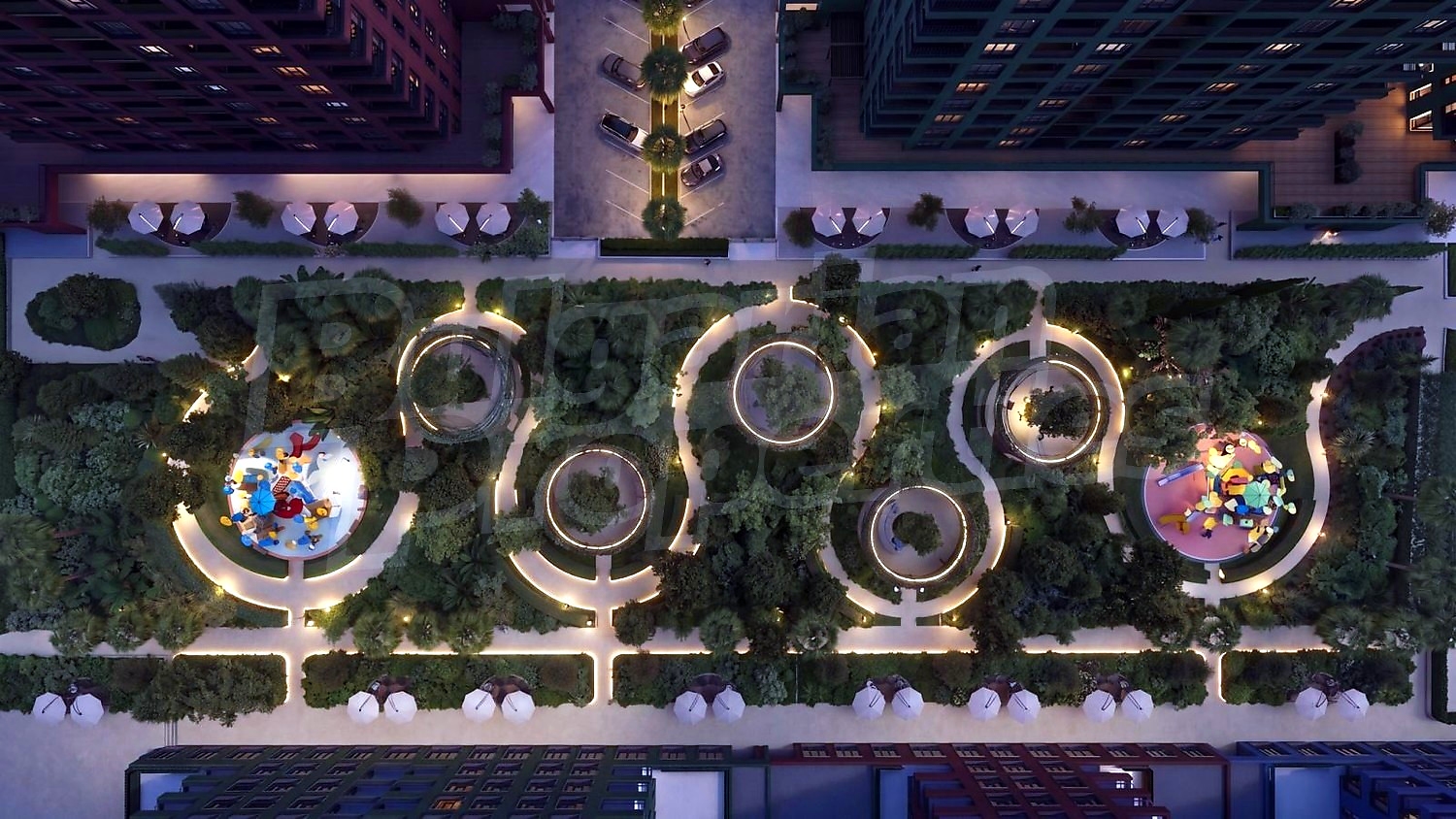 outside, garden, parking, green area