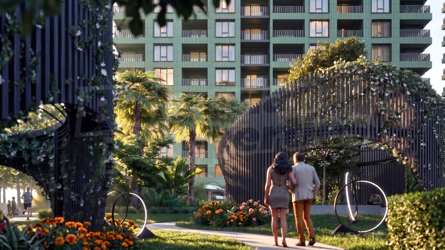 outside, garden, facade, view from balcony