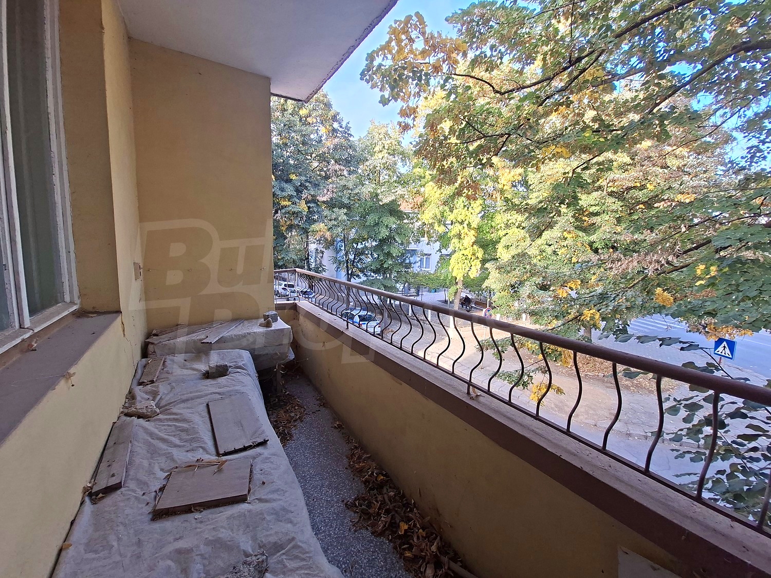 balcony, outside, view from balcony, green area