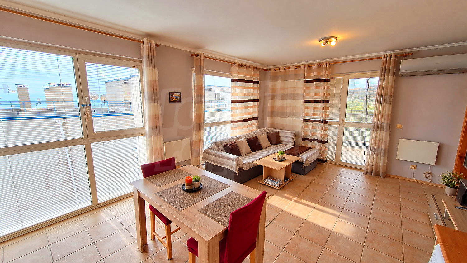 inside, living room, balcony, furnished