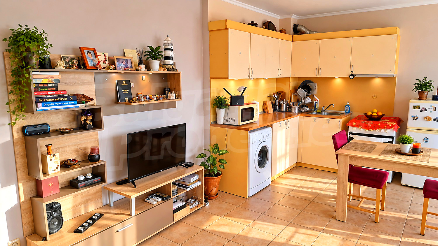inside, kitchen, furnished