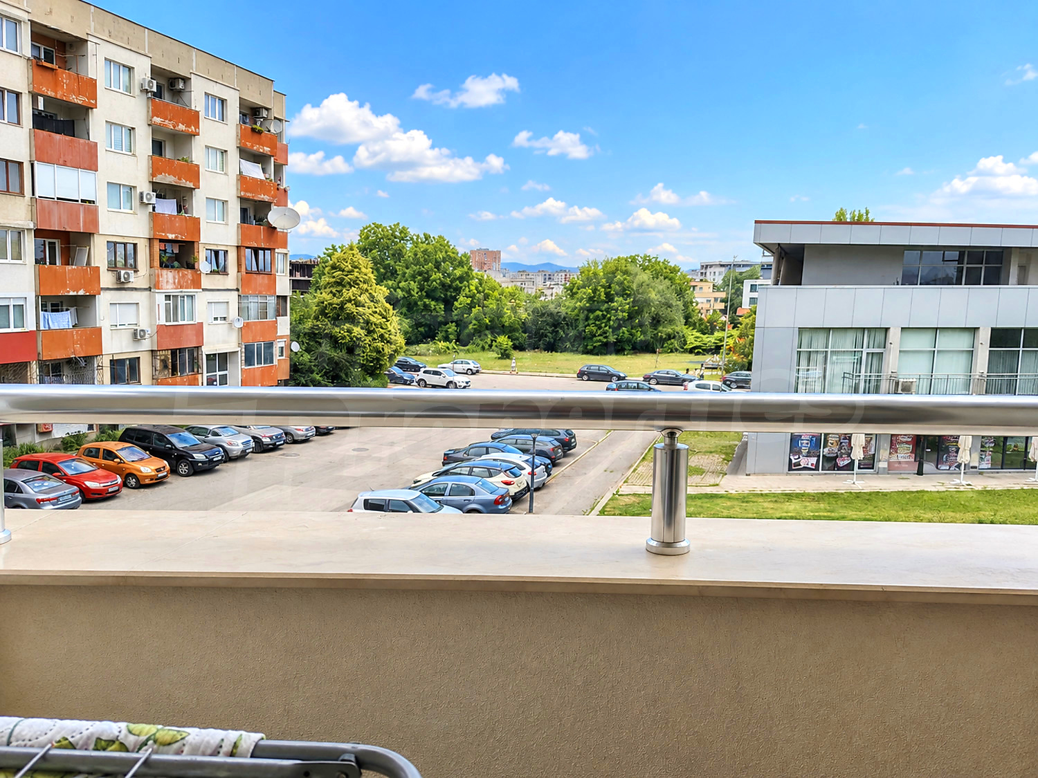 balcony, outside, parking, view from balcony
