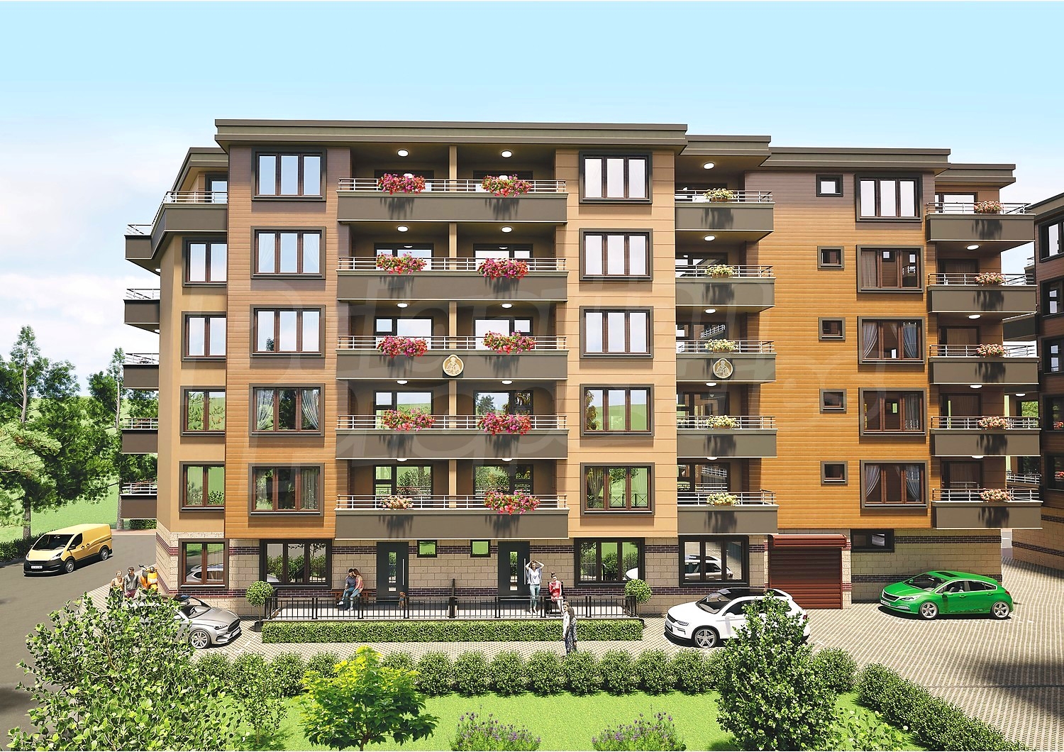facade, parking, outside, garden