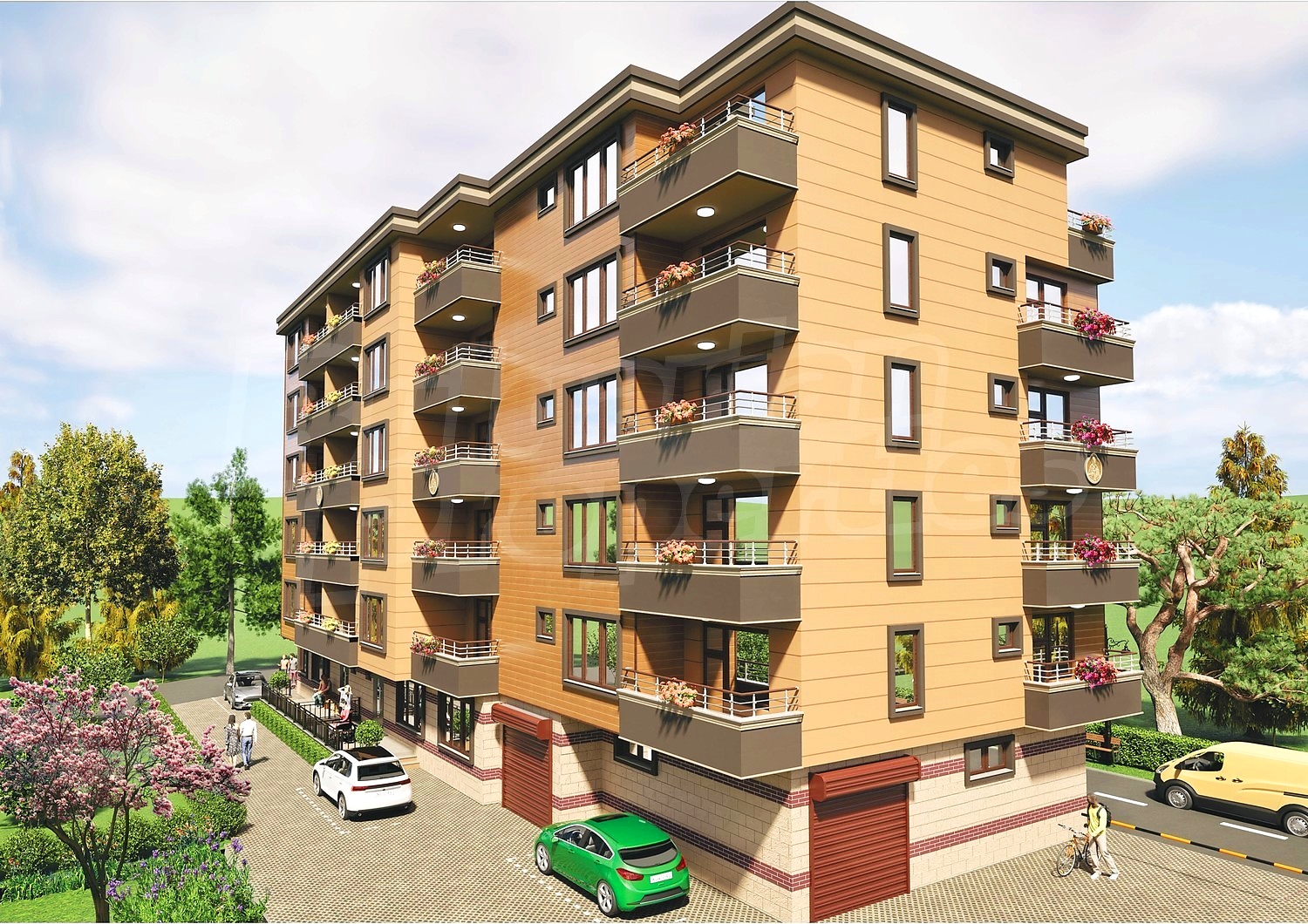 outside, facade, parking, garden