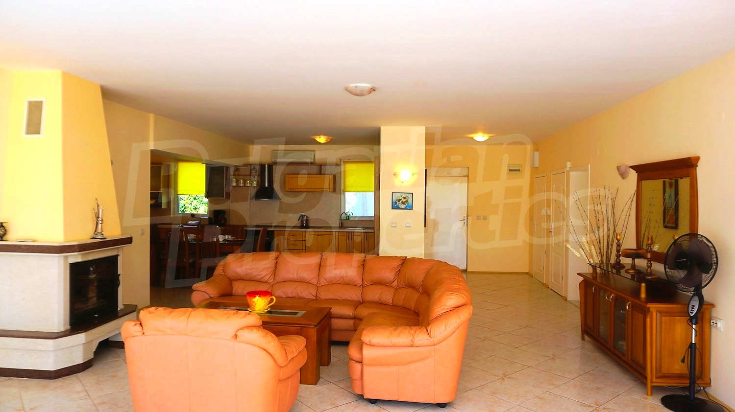 inside, living room, kitchen, furnished
