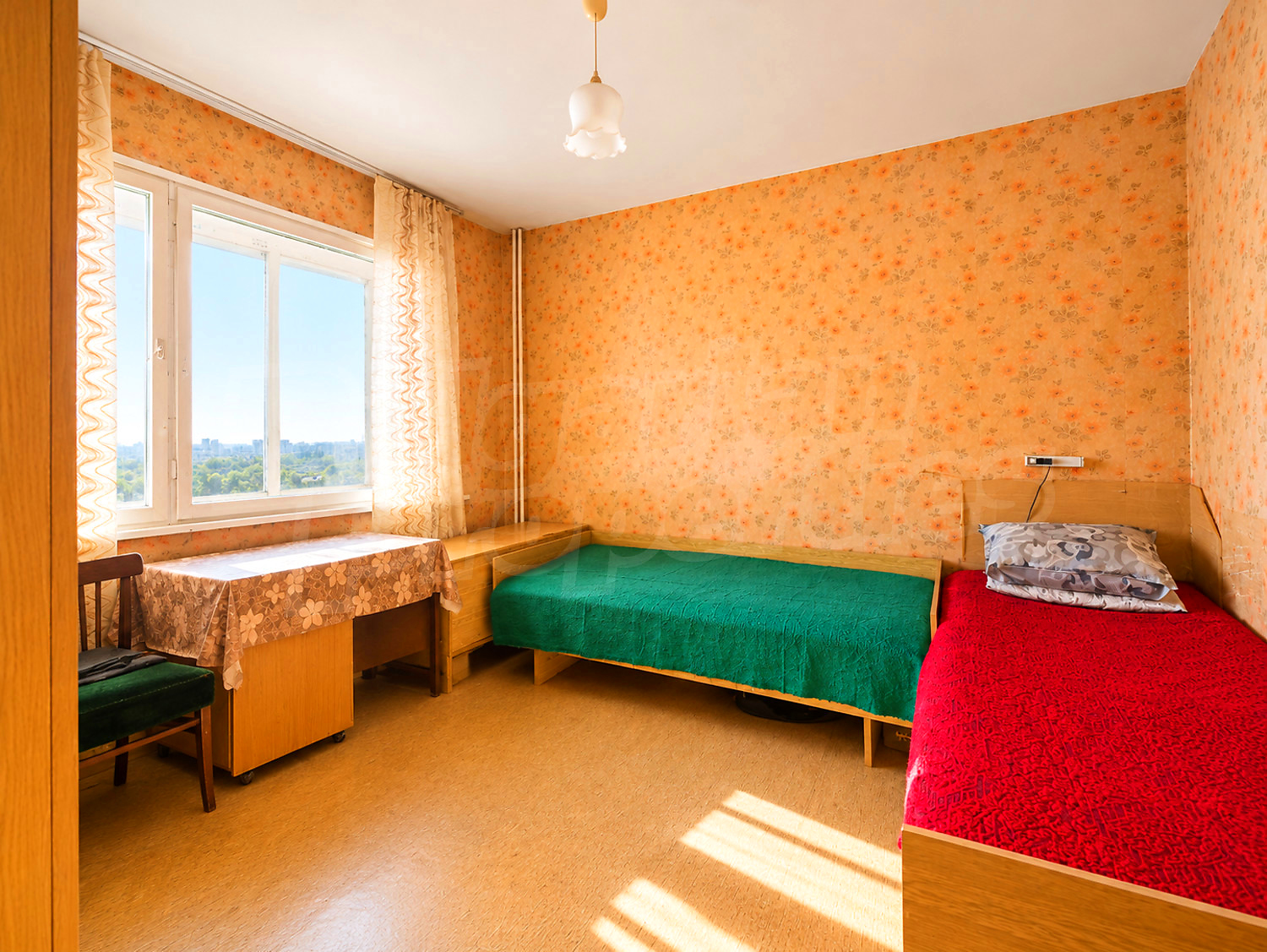 inside, view from balcony, furnished