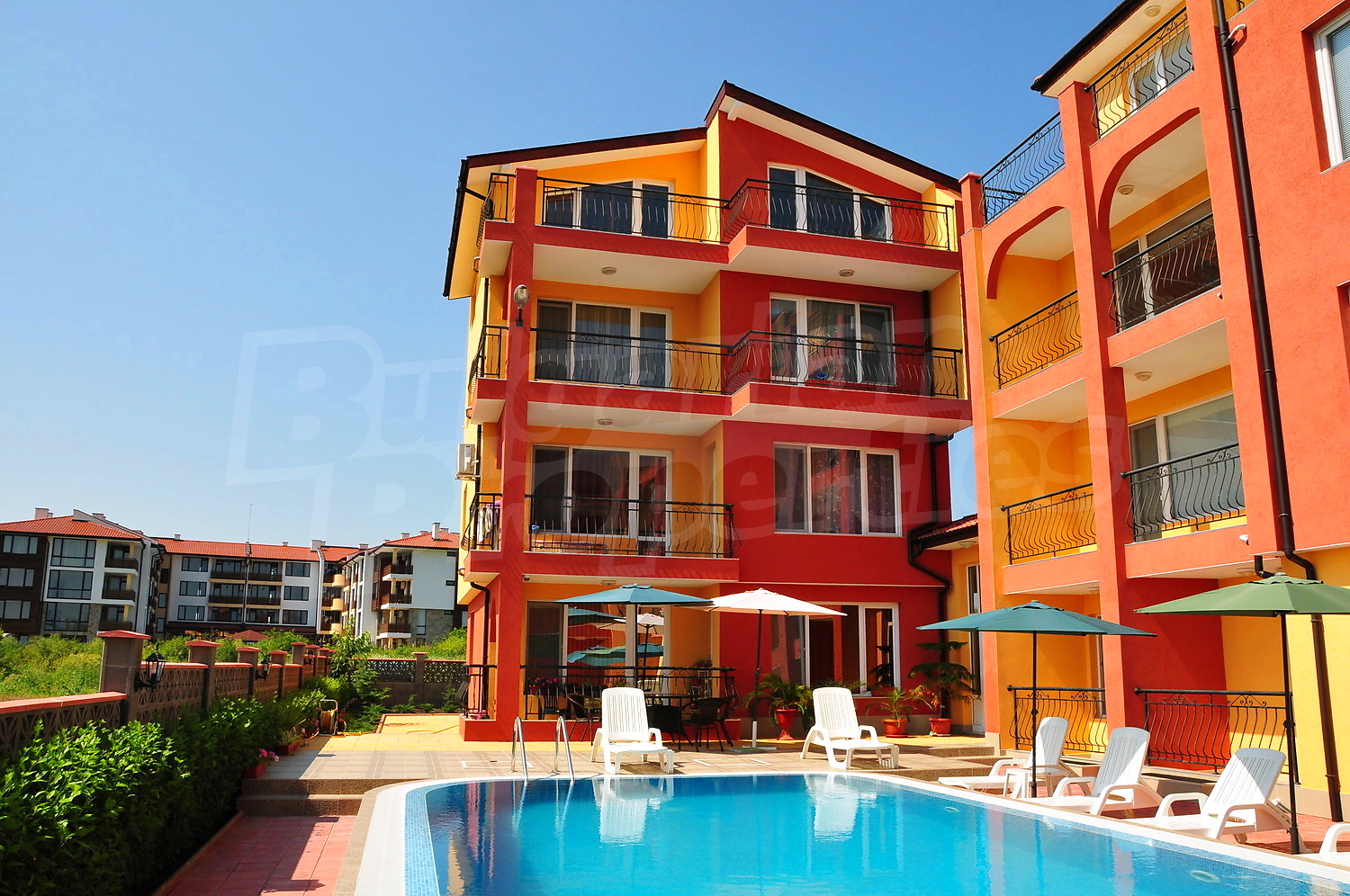 outside, facade, pool