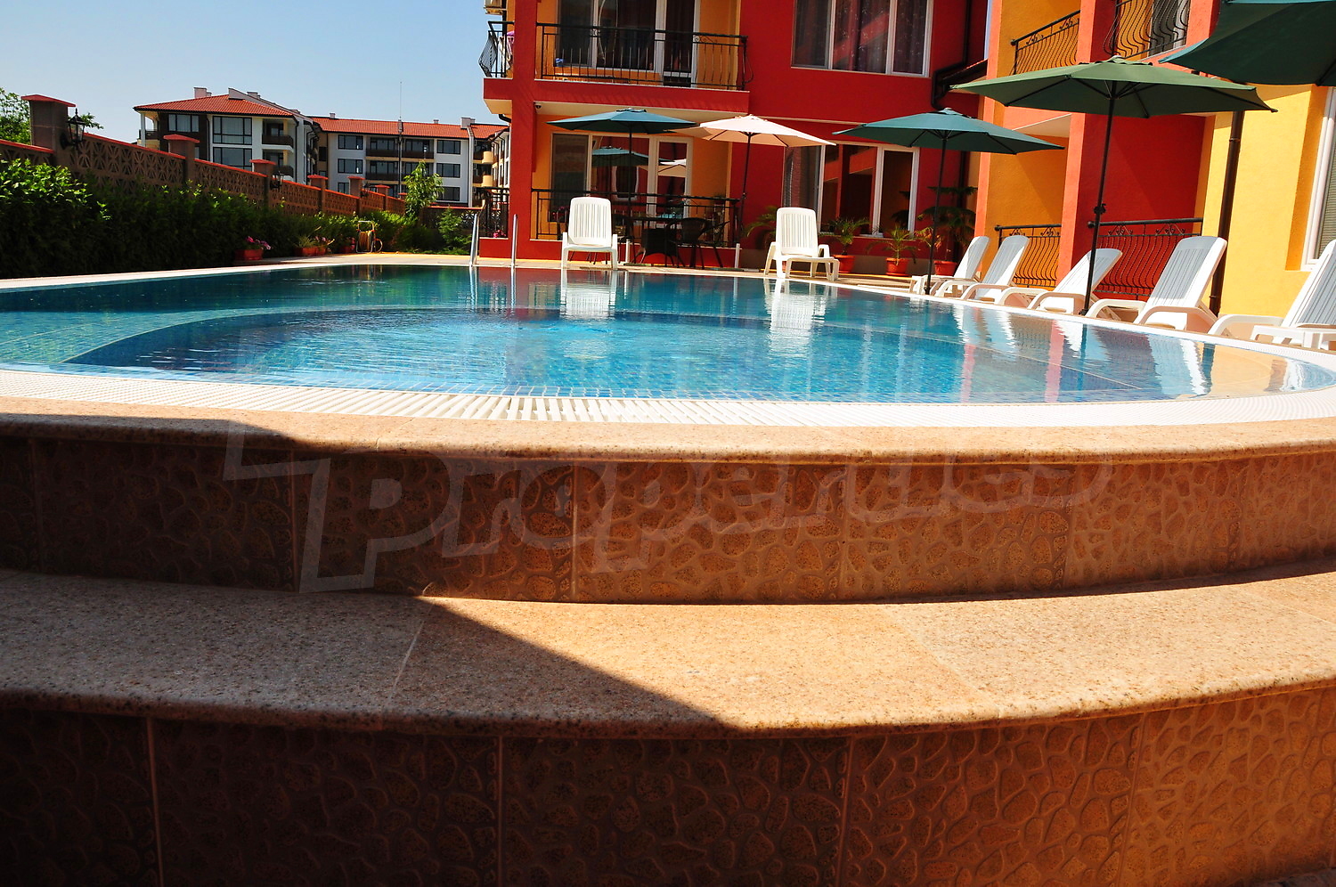 outside, pool, facade, garden
