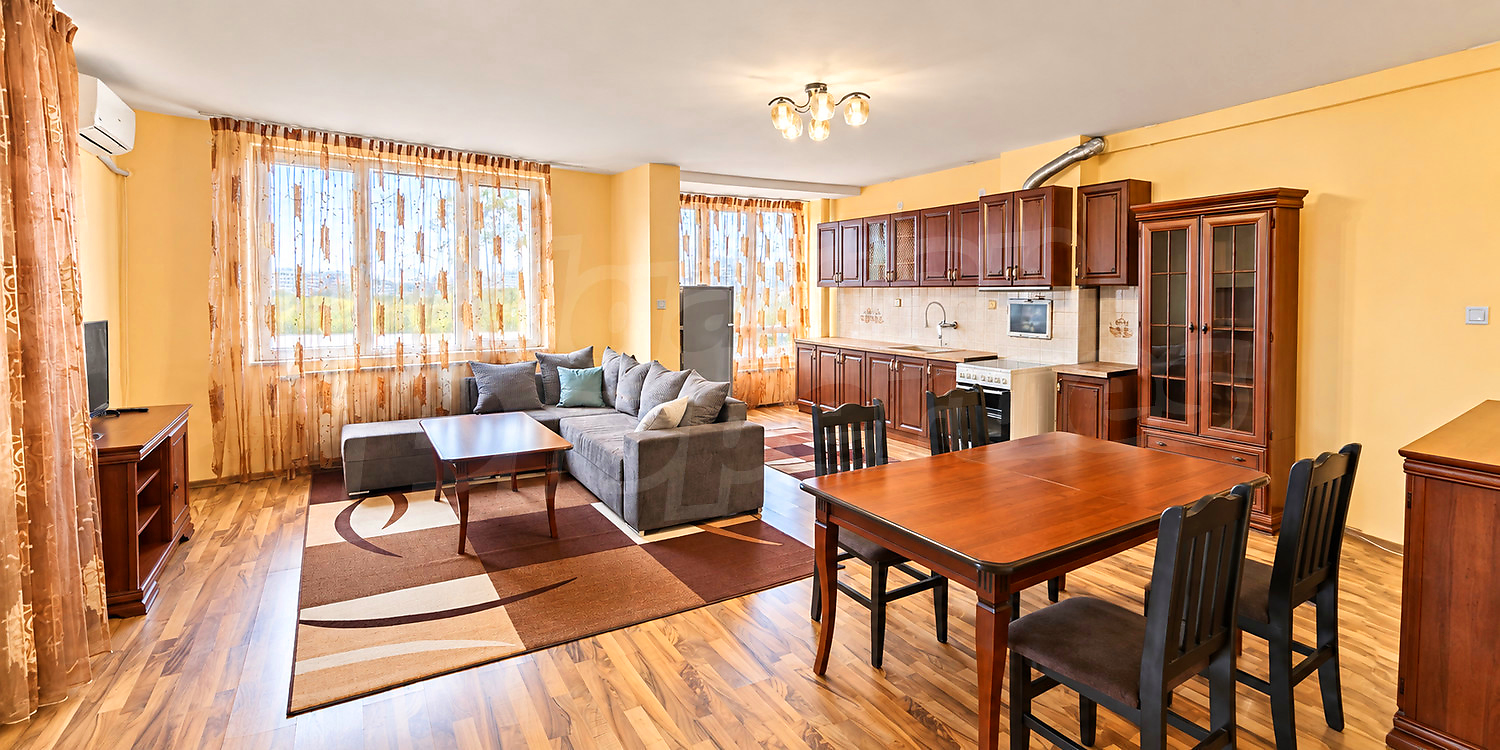 inside, living room, kitchen, furnished