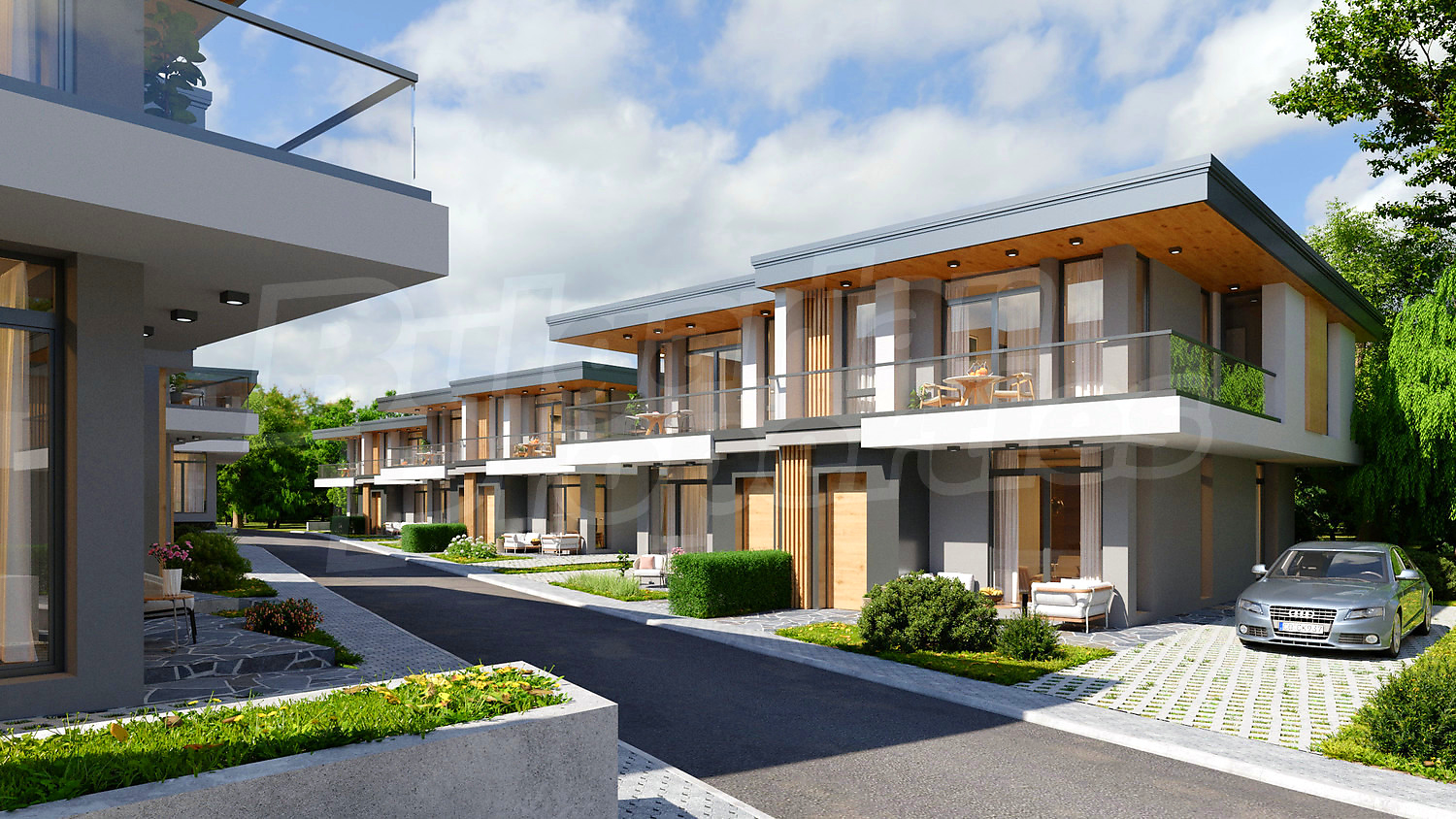 facade, garden, parking, outside