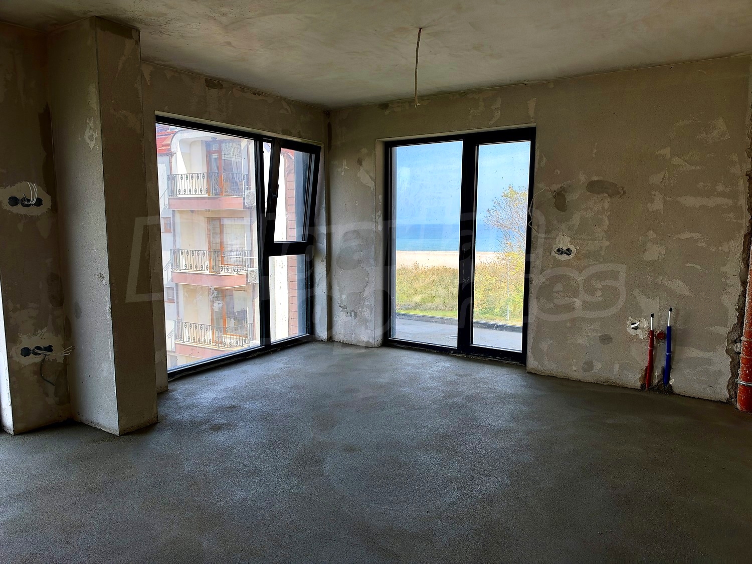 inside, view from balcony, unfurnished