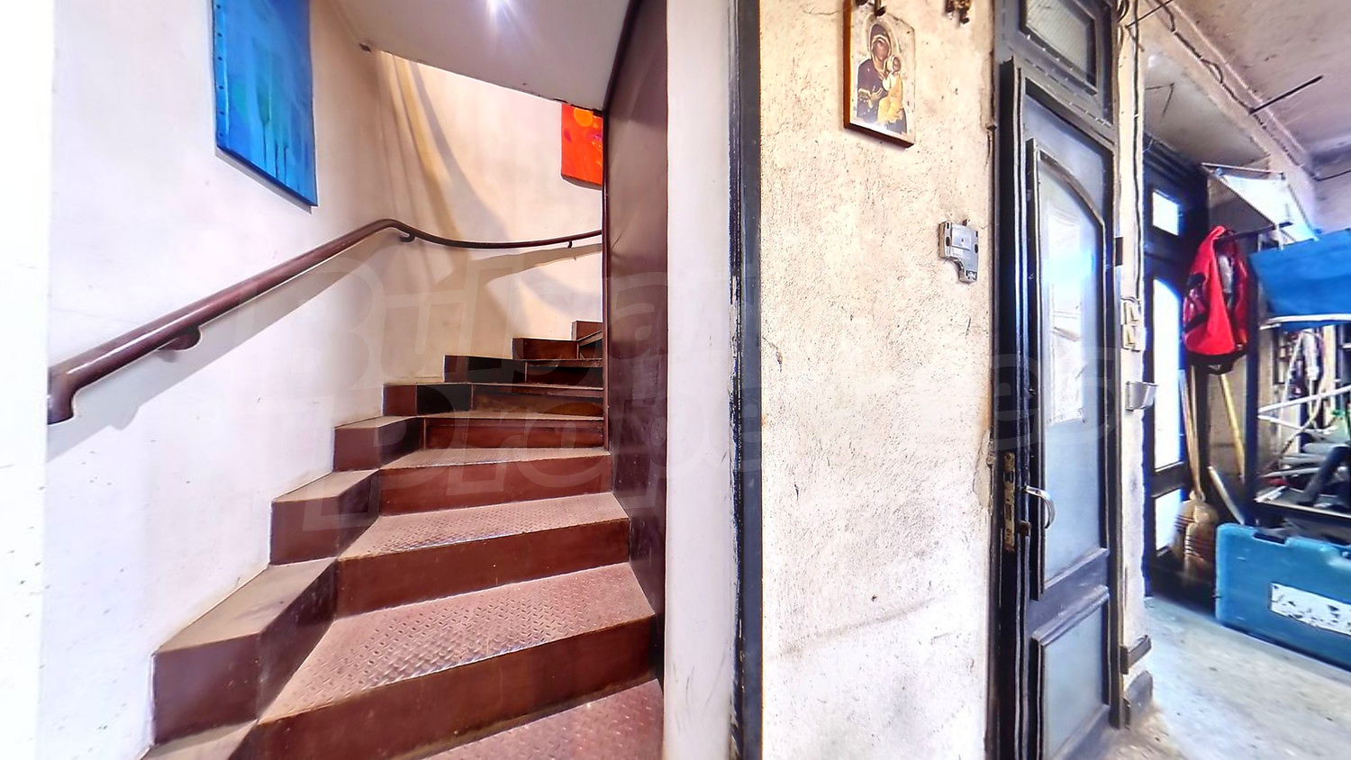 stairs, inside building entrance