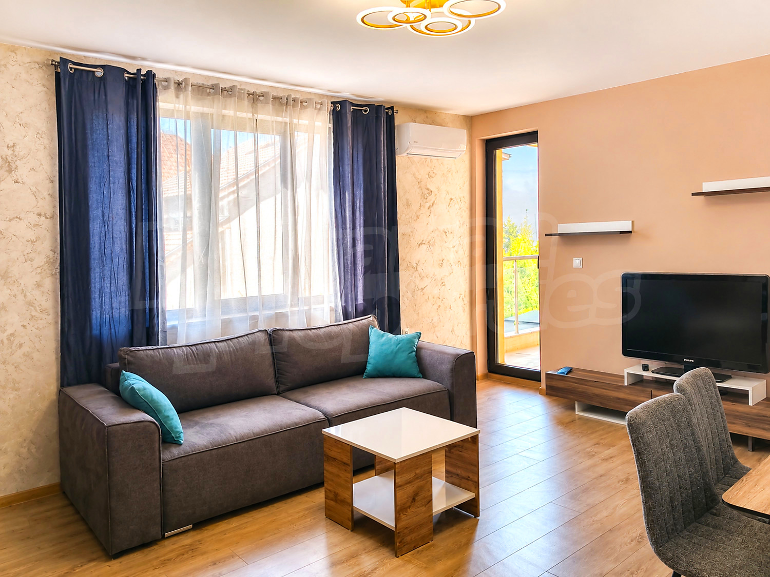 inside, living room, furnished, balcony
