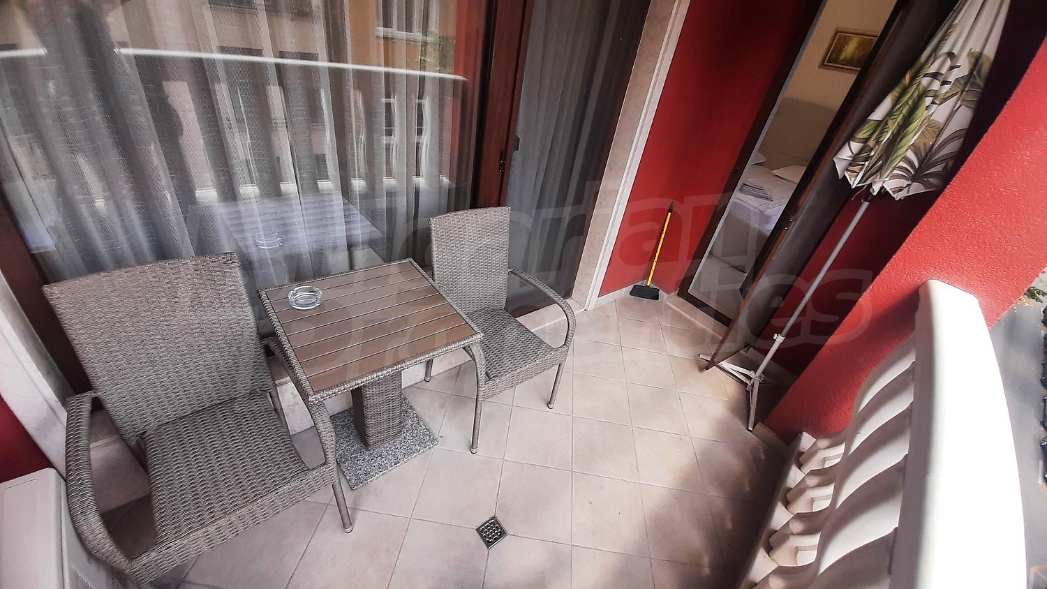 balcony, furnished
