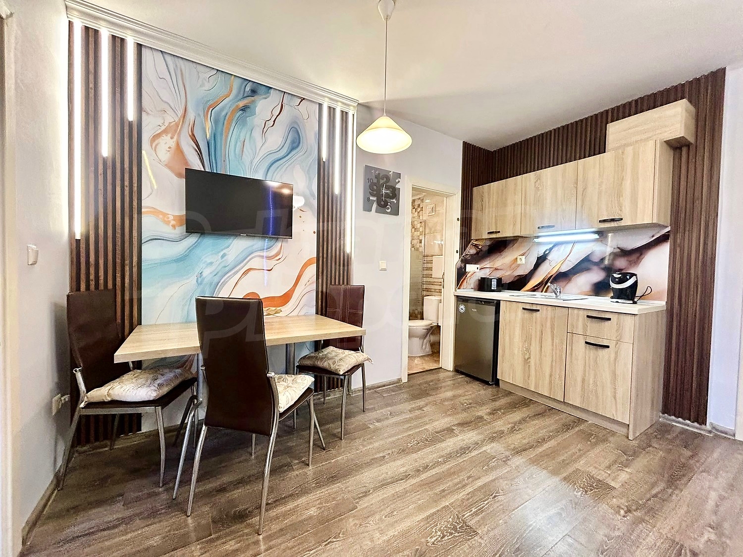 inside, kitchen, furnished