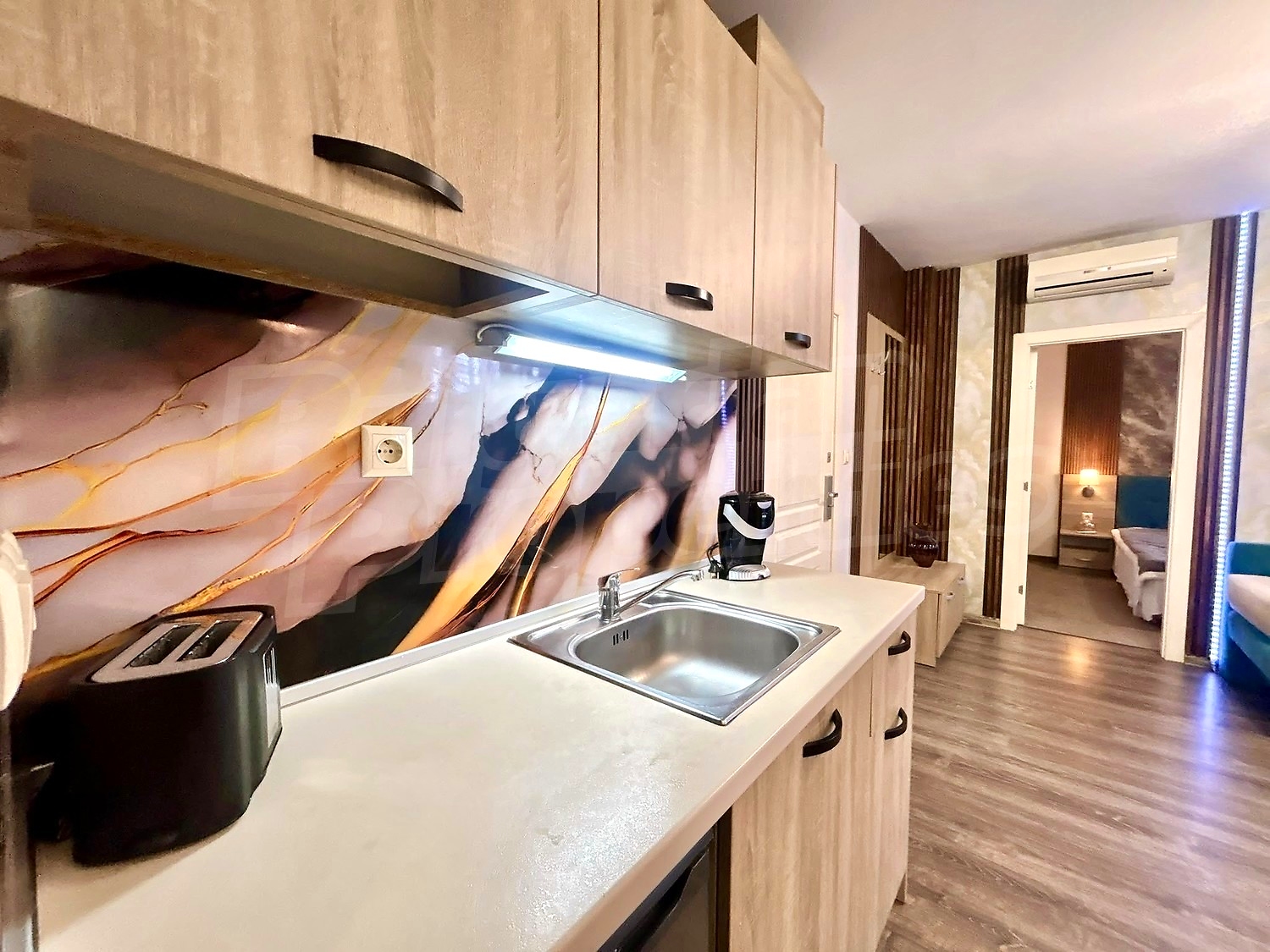 inside, kitchen, furnished