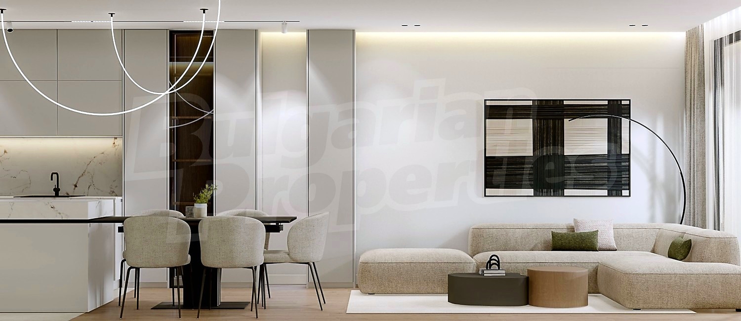 inside, living room, kitchen, furnished