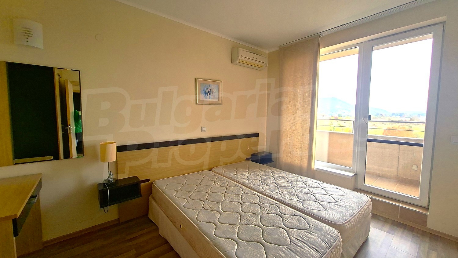 inside, bedroom, balcony, furnished