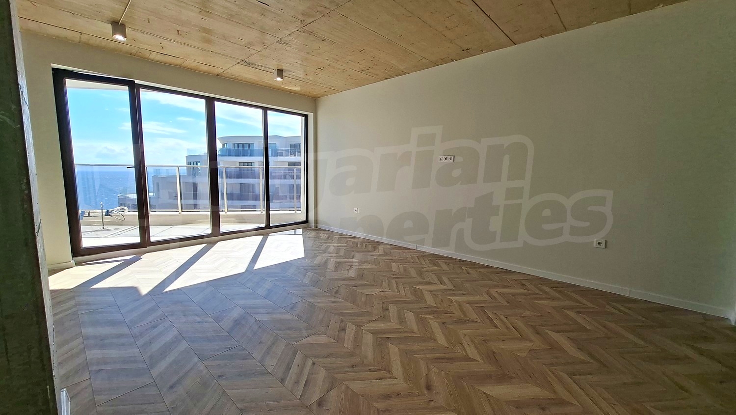 inside, view from balcony, balcony, unfurnished