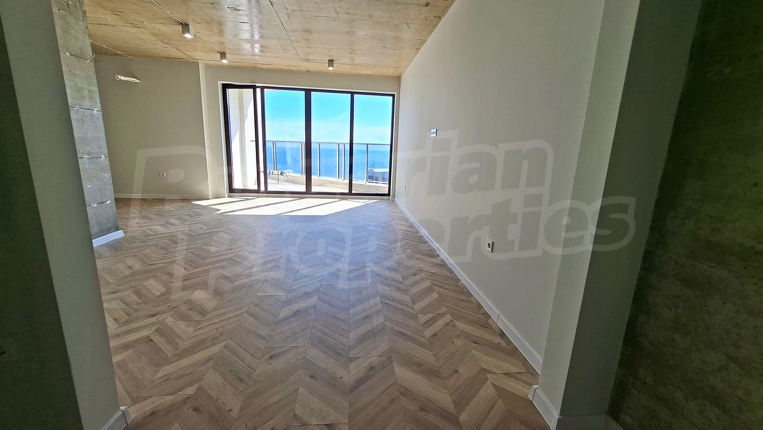 inside, view from balcony, unfurnished