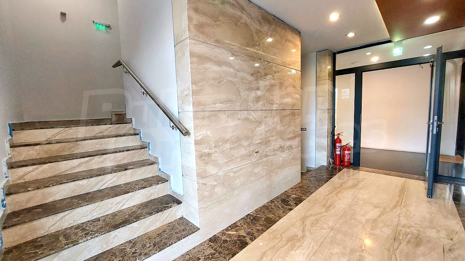 inside, hallway, stairs, inside building entrance