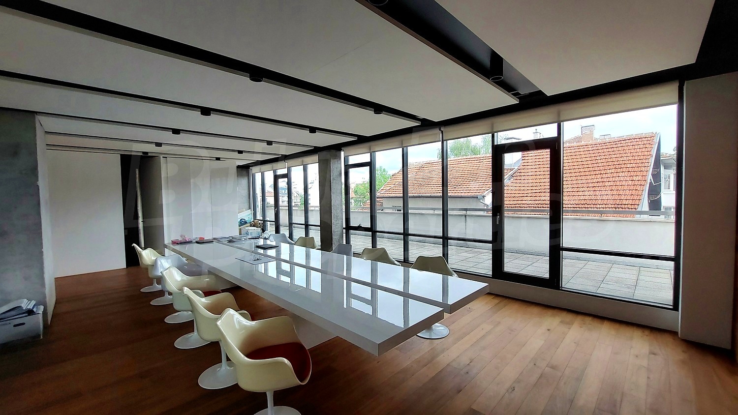 inside, view from balcony, furnished