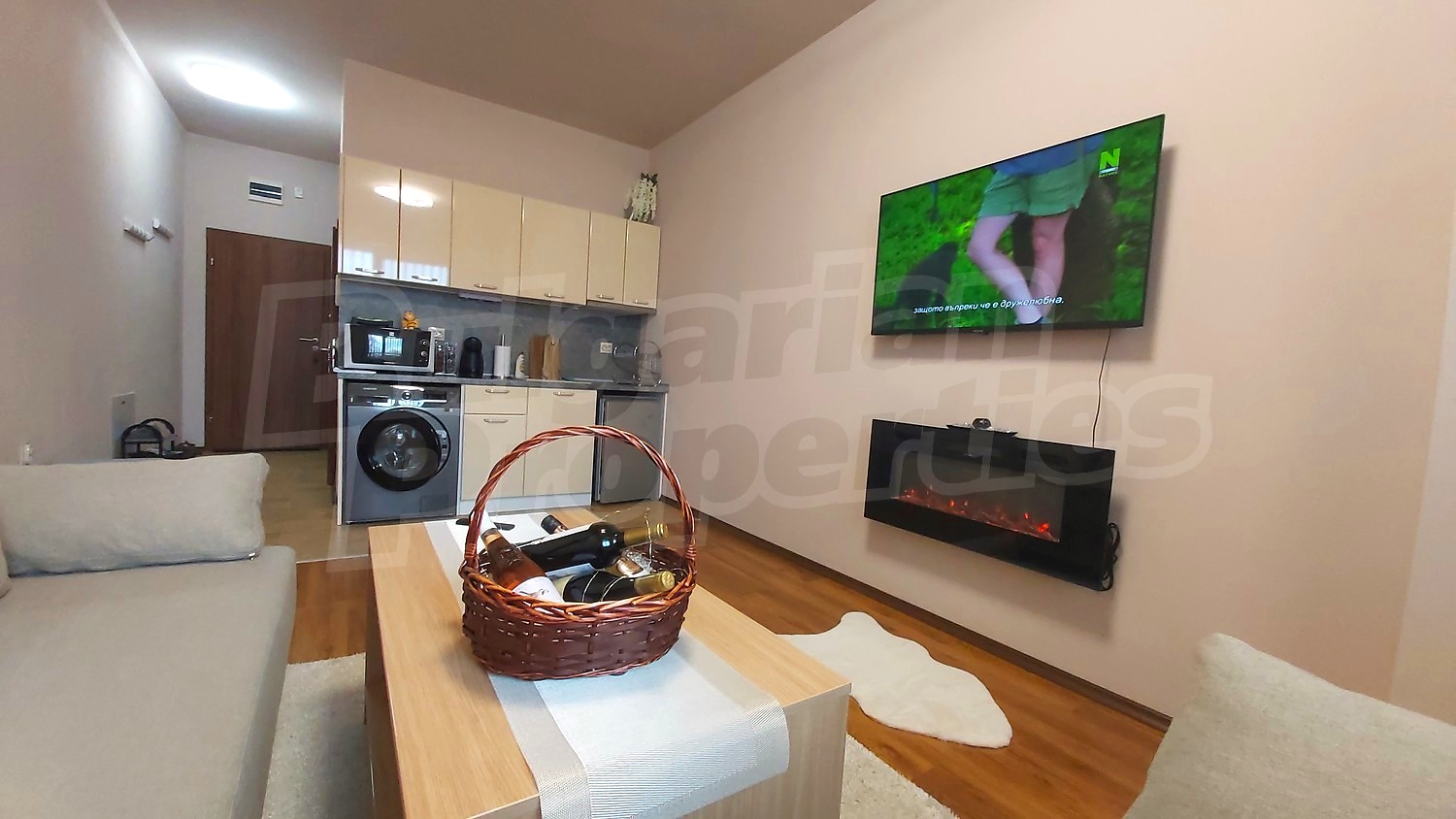 inside, living room, kitchen, furnished