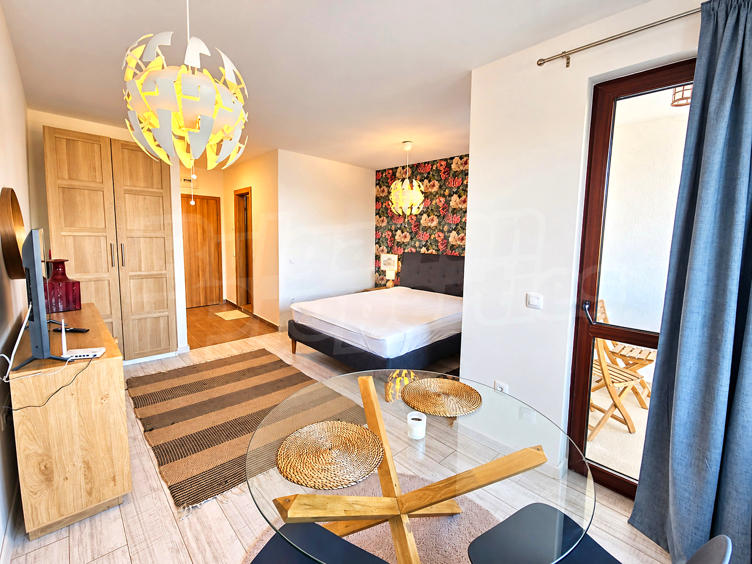 inside, bedroom, furnished, balcony