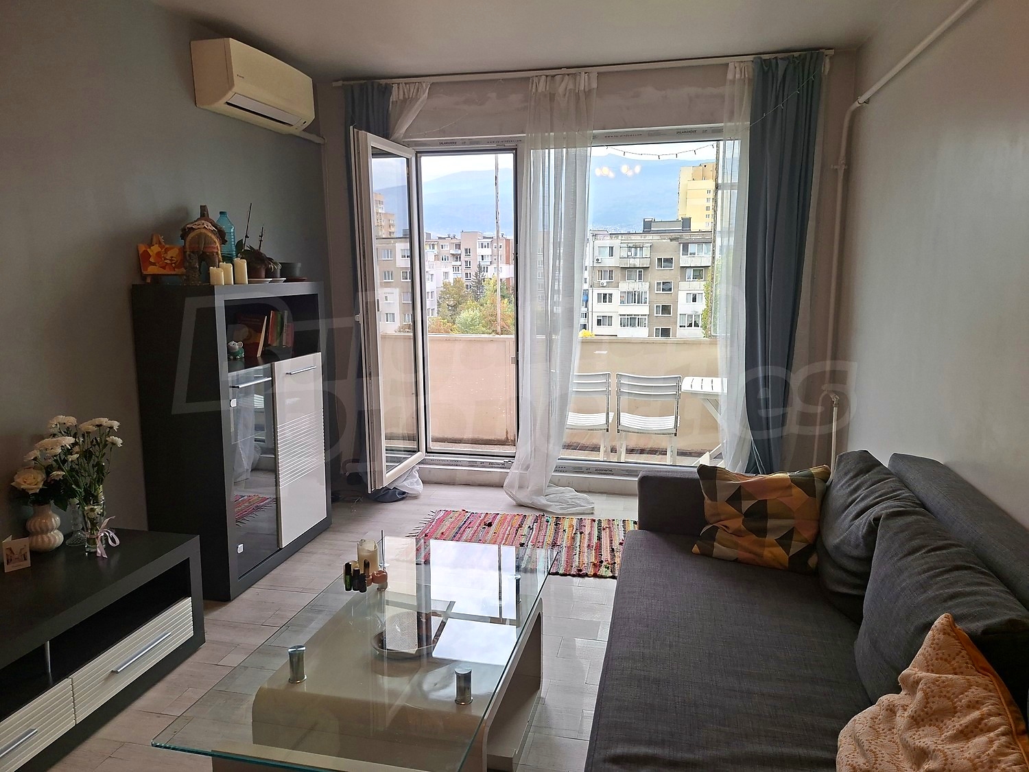inside, living room, balcony, furnished