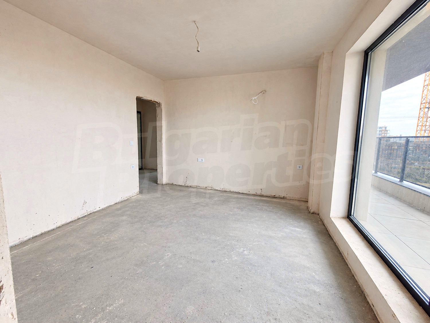 inside, view from balcony, facade