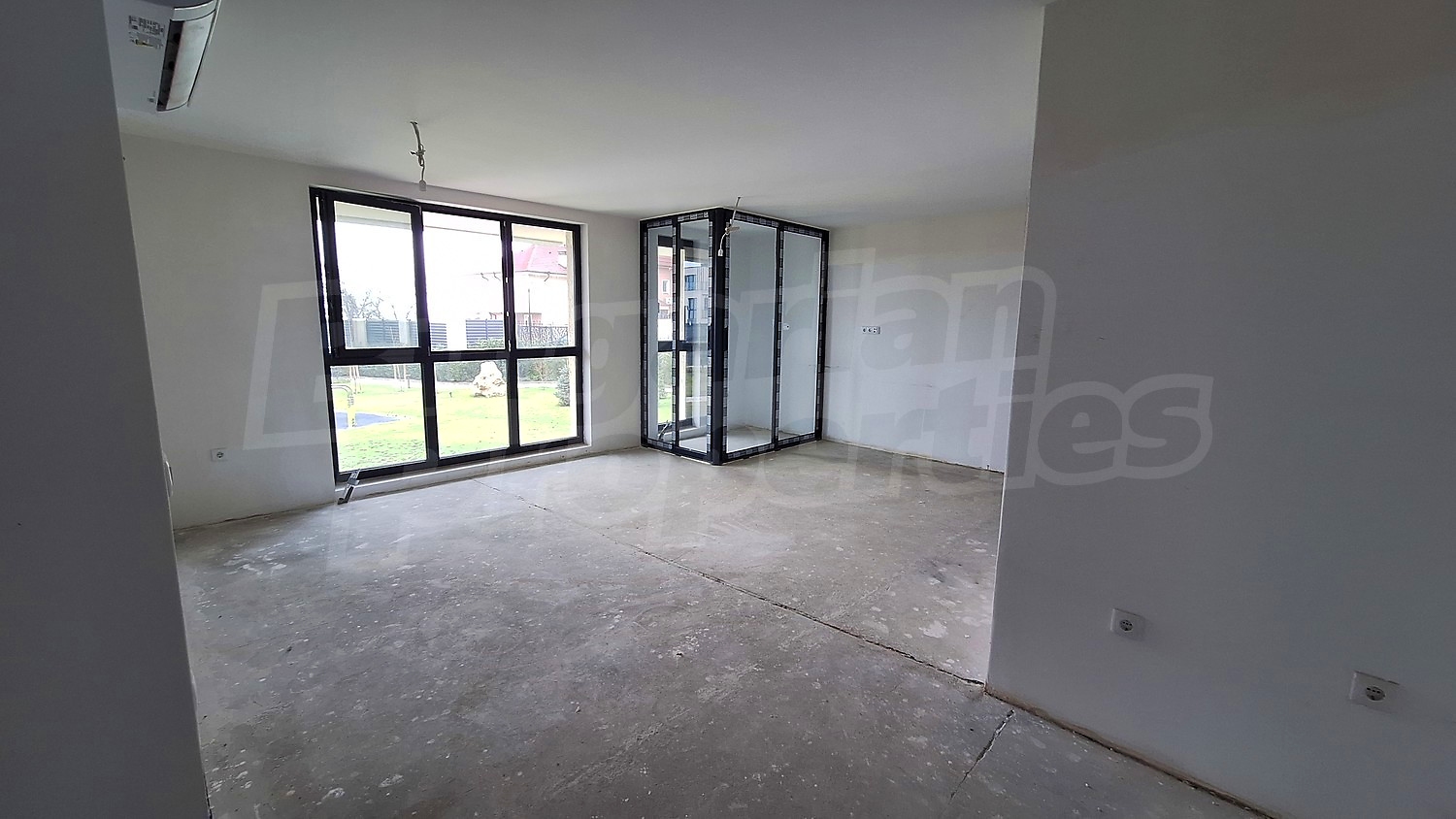 inside, view from balcony, unfurnished