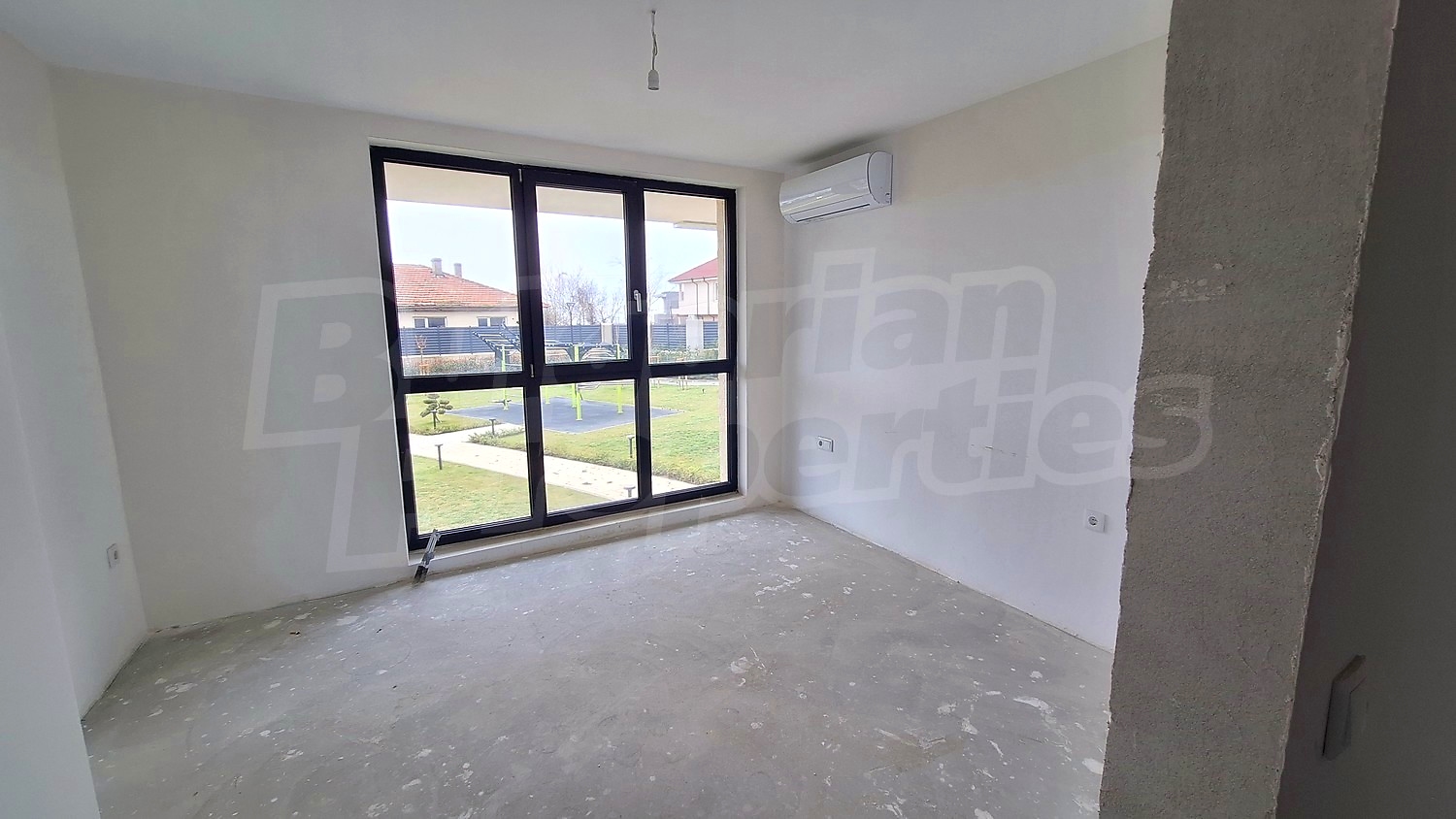 inside, view from balcony, garden