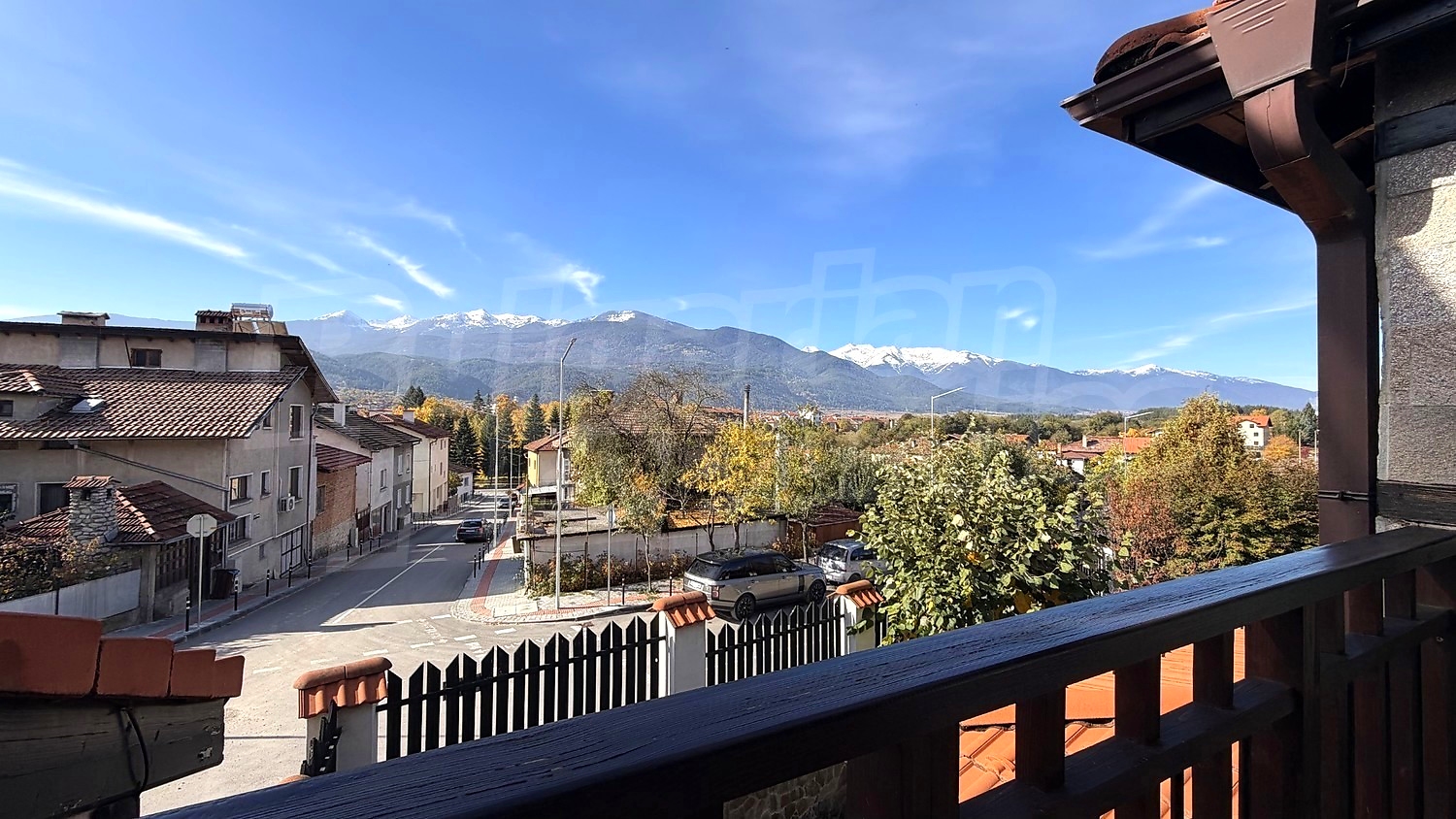 balcony, view from balcony, mountain, outside