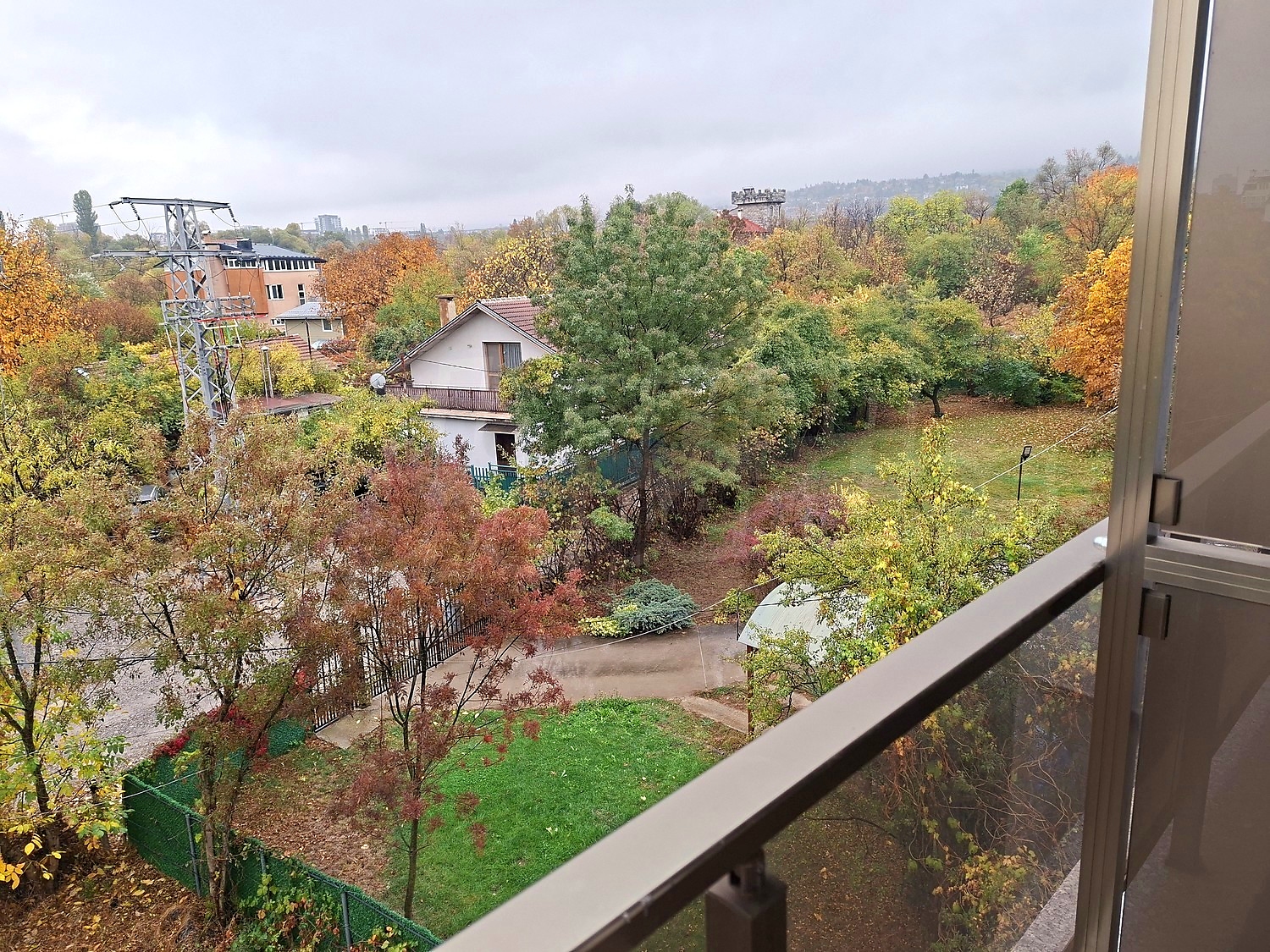 outside, view from balcony, garden, green area
