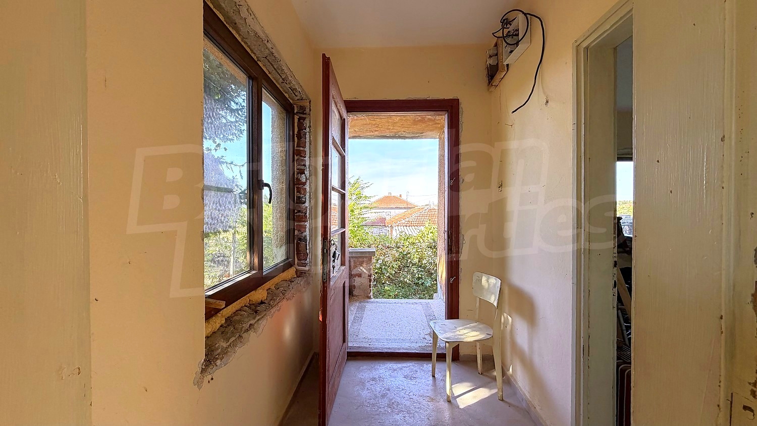 inside, view from balcony, hallway